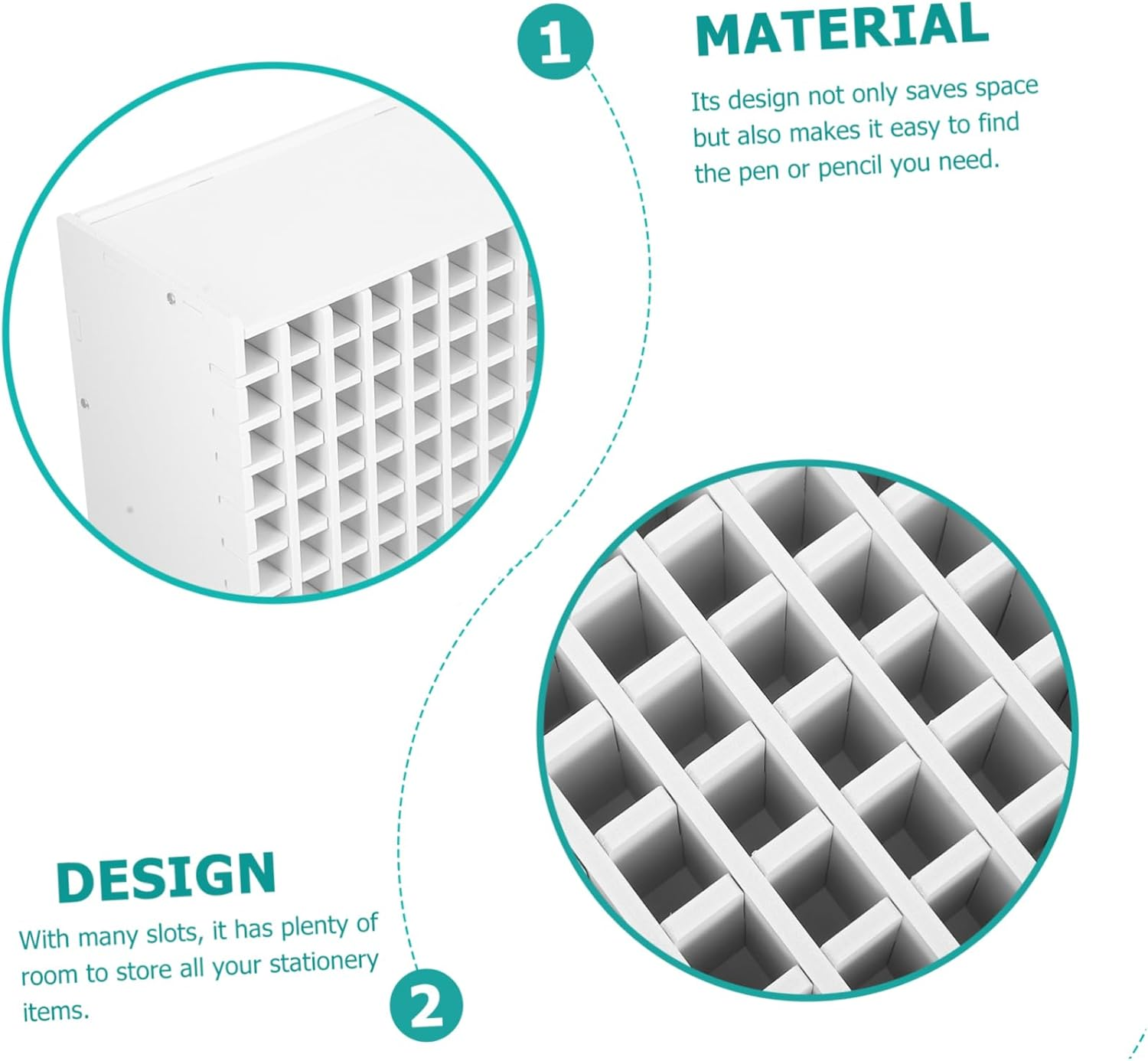 NUOBESTY Marker Pen Storage Box for Art Brush Pens Desk Organizer Slots Compact Material for Study Desk