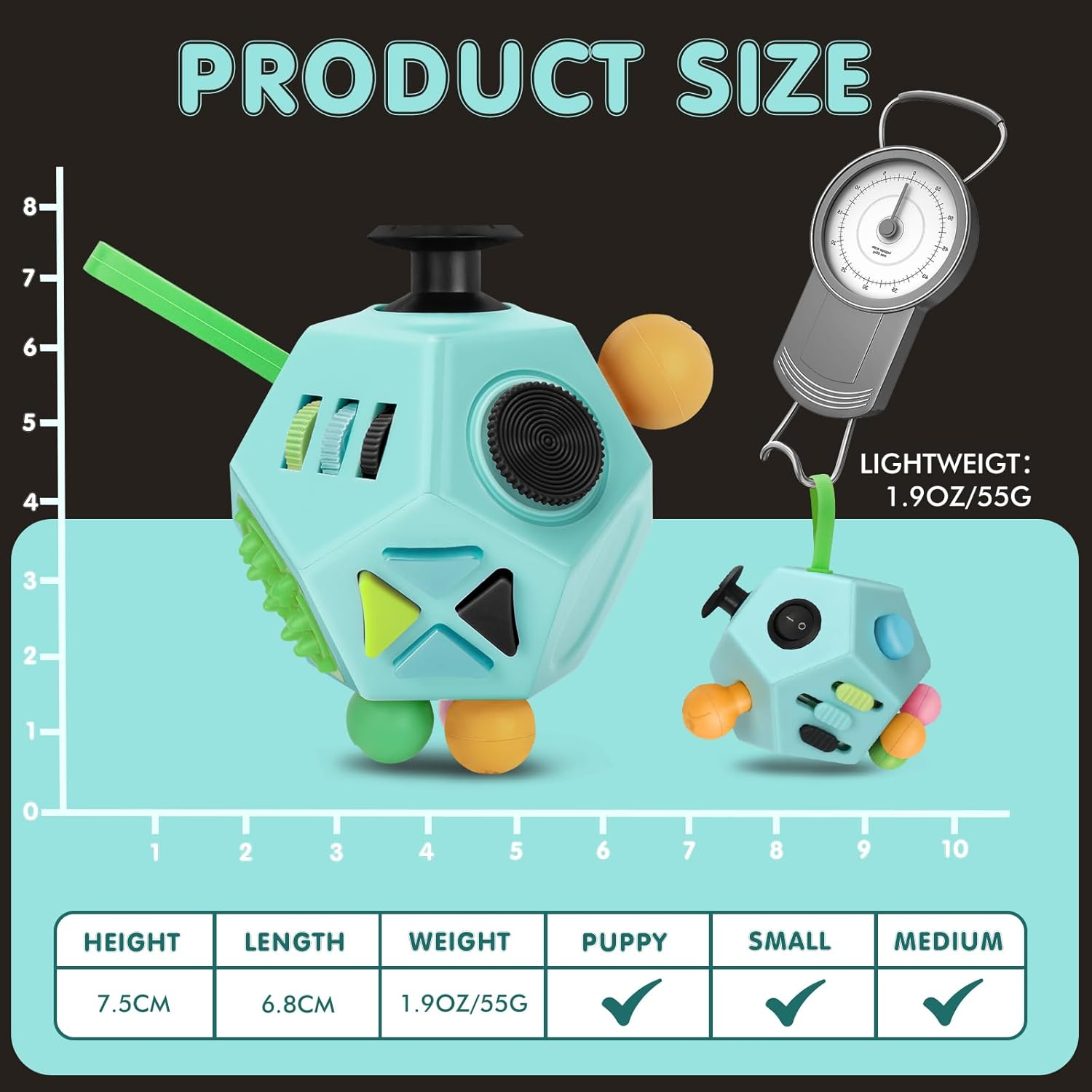 Milifox 12 Sided Fidget Cube - Fidget Cube Toy for Adults & Kids image number 4