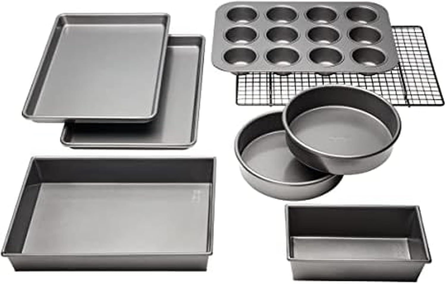Chicago Metallic Professional Non-Stick 8-Piece Bakeware Set, Silver
