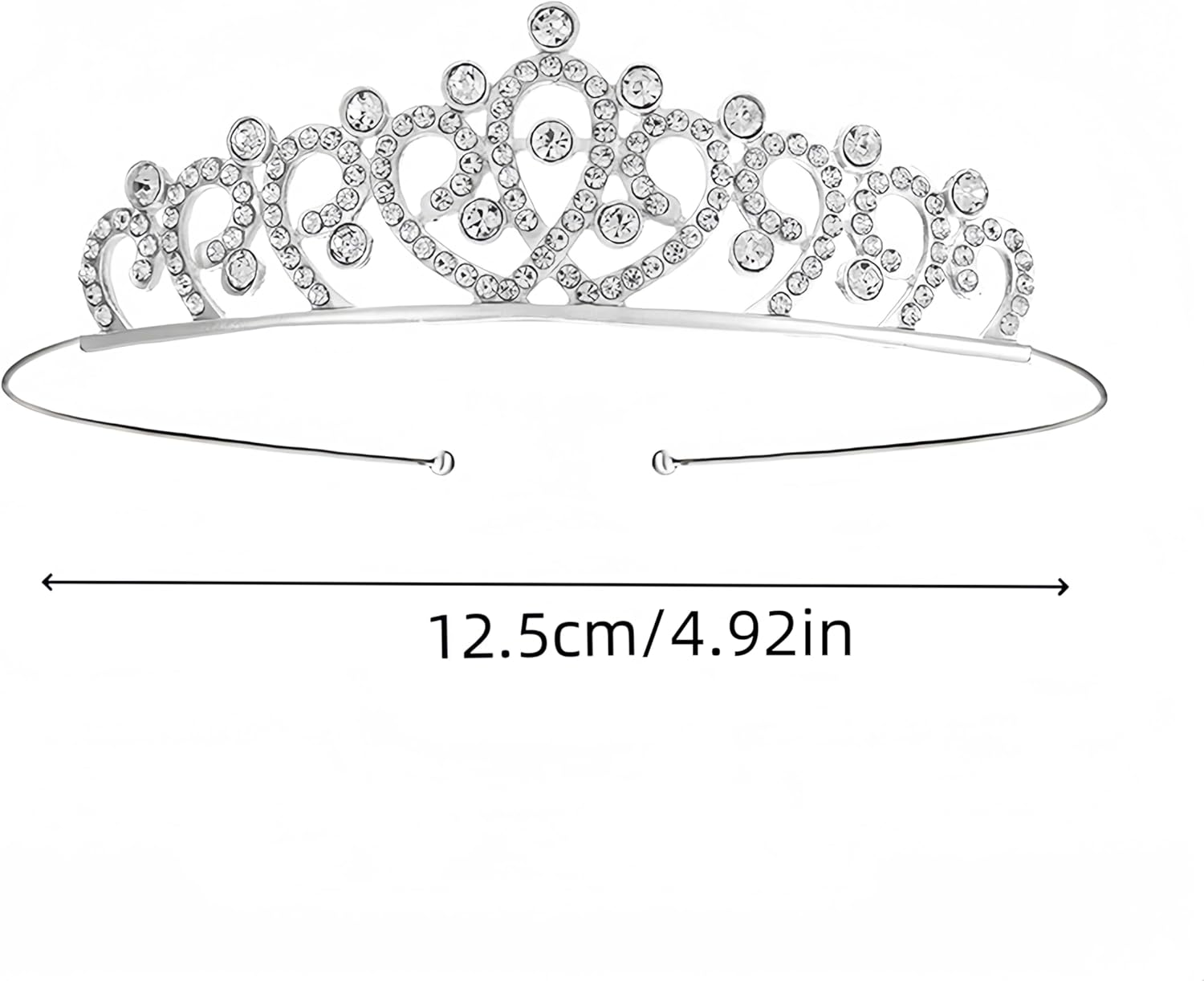 Wizefolk Girls Princess Crystal Tiara Crown, 6 Pcs Rhinestone Decor Hairband Silver Crystal Tiara for Birthday Party, Wedding, Prom, Pageant, Halloween image number 2
