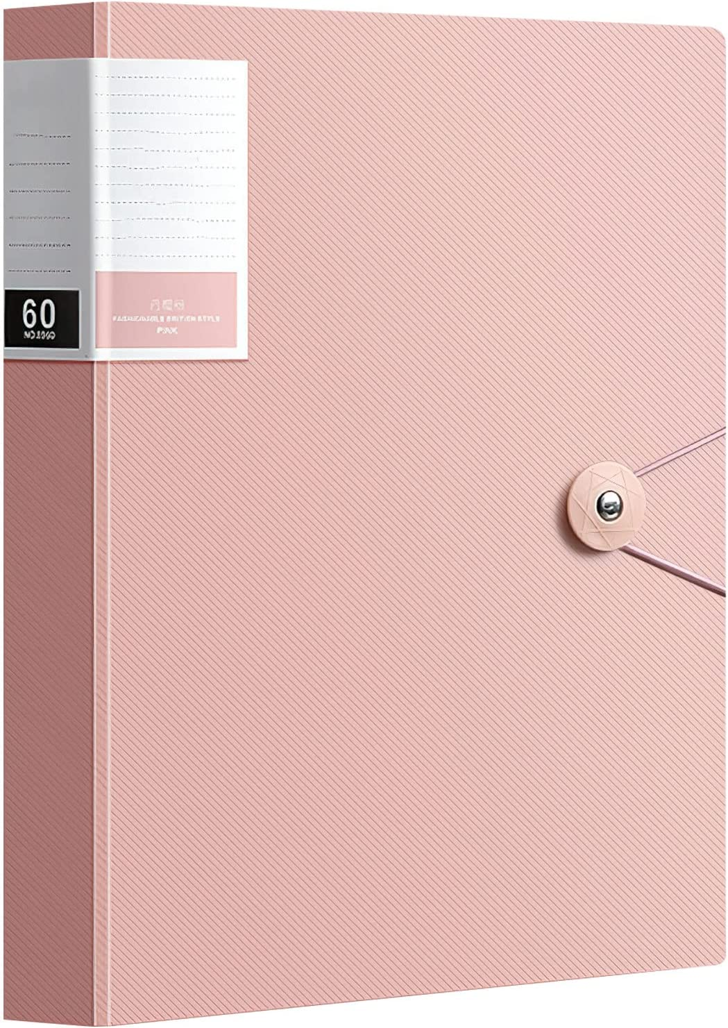 Binder with Plastic Sleeves 40/60/80 Pocket Bound Sheet Protector Presentation Book, Display Book, for A4 Size Inserts (60 Pocket, Rose) image number 3