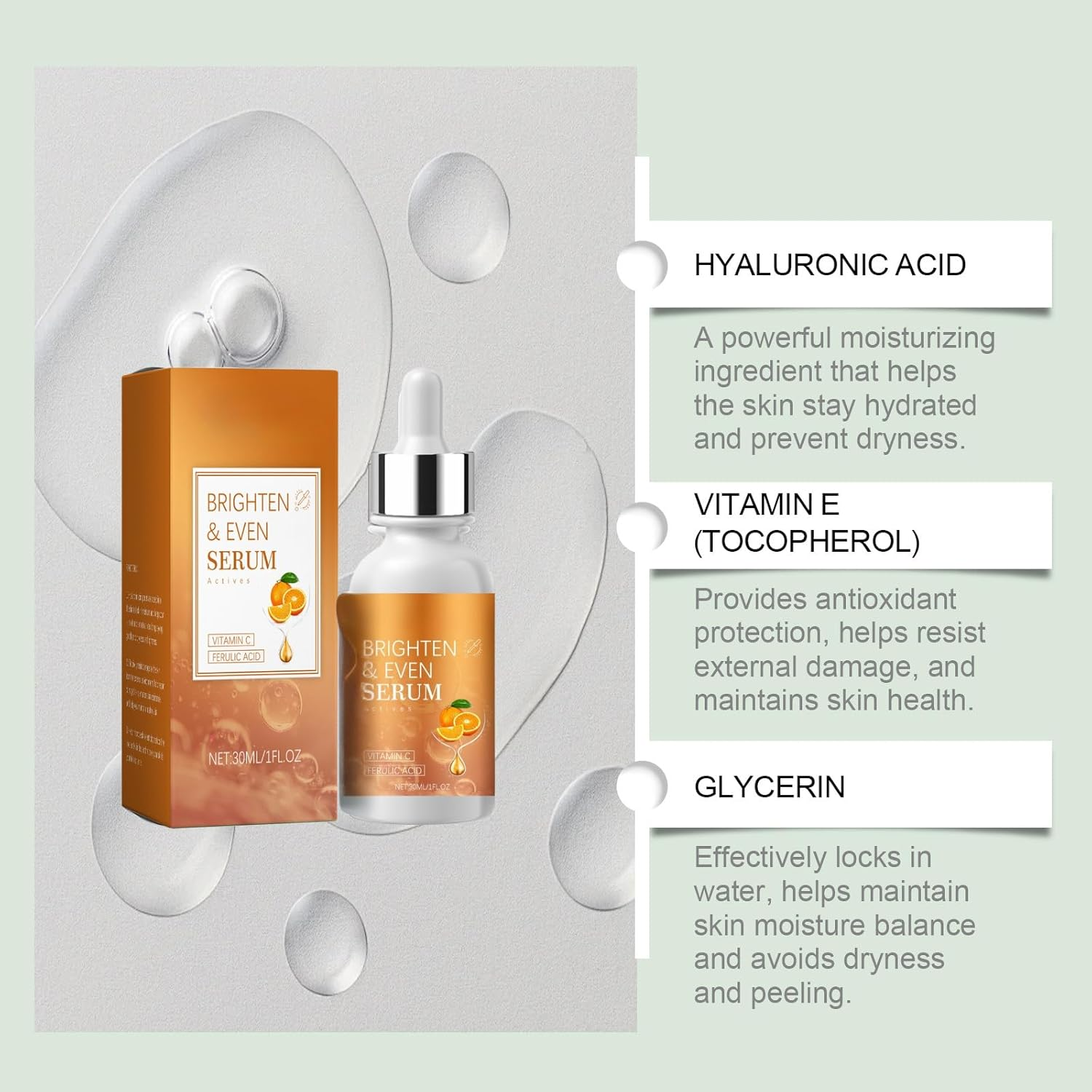 Turmeric and Vitamin C Serum for Face, Dark Spot Corrector, Brightening Facial Serum, Anti-Aging Serum with Hyaluronic Acid, Acne Scar Remover, Skin Tone Repair, Glow Booster, Daily Hydration (2Pcs) - 2Pcs image number 6