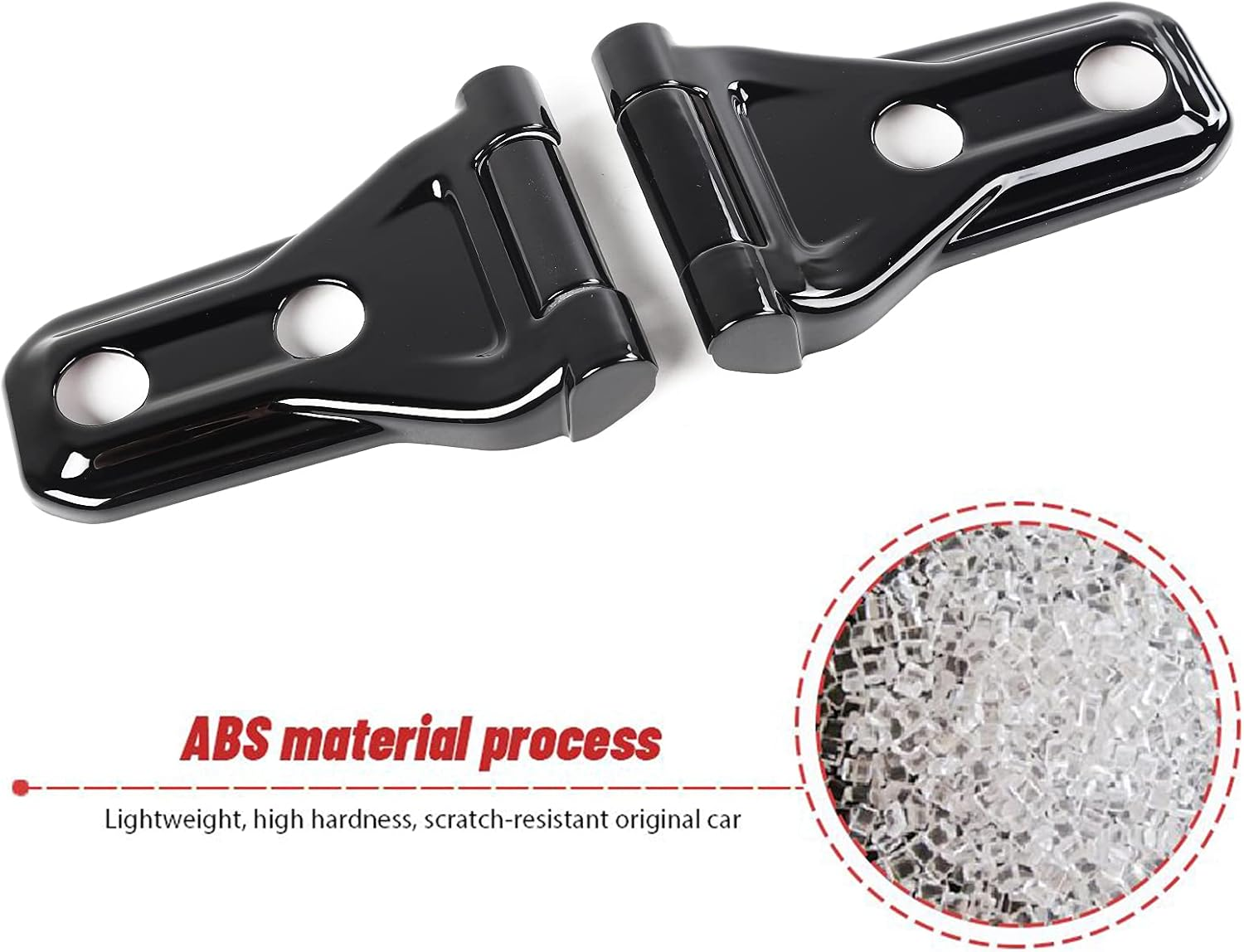 RT-TCZ Hood Hinge Cover Exterior Decoration Kits Accessories for 2018-2023 Jeep Wrangler JL JLU and Gladiator JT (Black)