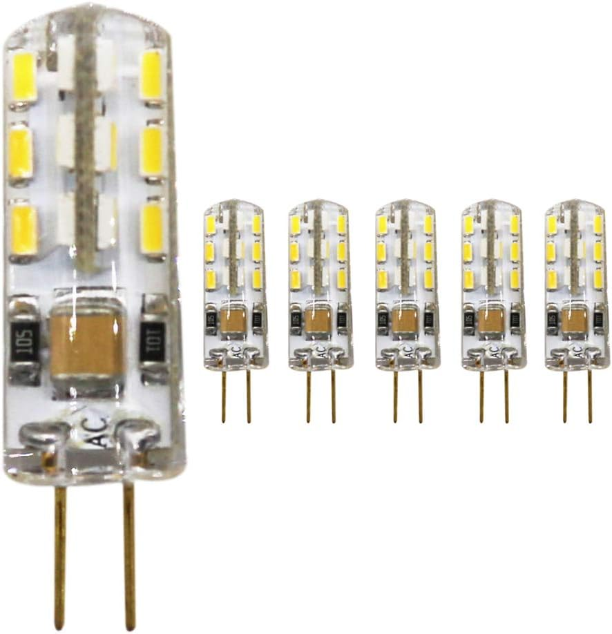 &reg;, 5 X G4 LED Light Bulbs 1.5 Watt AC 220-240 V Warm White 3000 K LED Bulbs 24 SMD 3014 Leds 360&deg; Beam Angle (220 V) Comfortable Anniversary image number 2