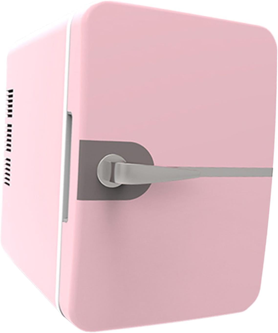 AFXGUSD 6L Mini Fridge Freestanding Beverage Refrigerator Cooler Adjustable Temperature USB Plug for Livingroom Dorm Bedroom Desktop, Pink