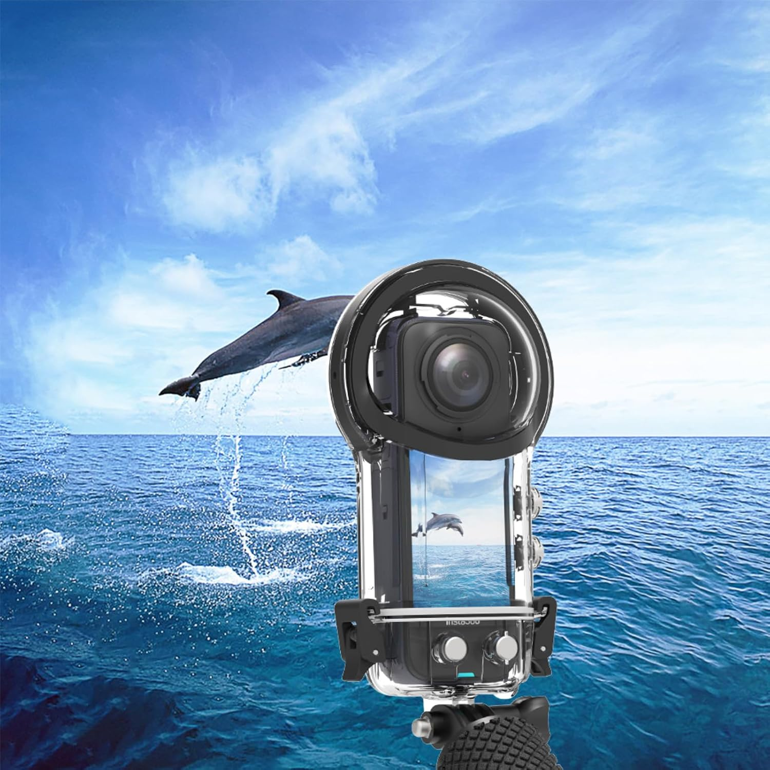 164Ft Invisible Dive Case for Insta 360 X4, IPX8 Waterproof Housing Case, Underwater Protective Shell, with Bracket Accessories image number 6
