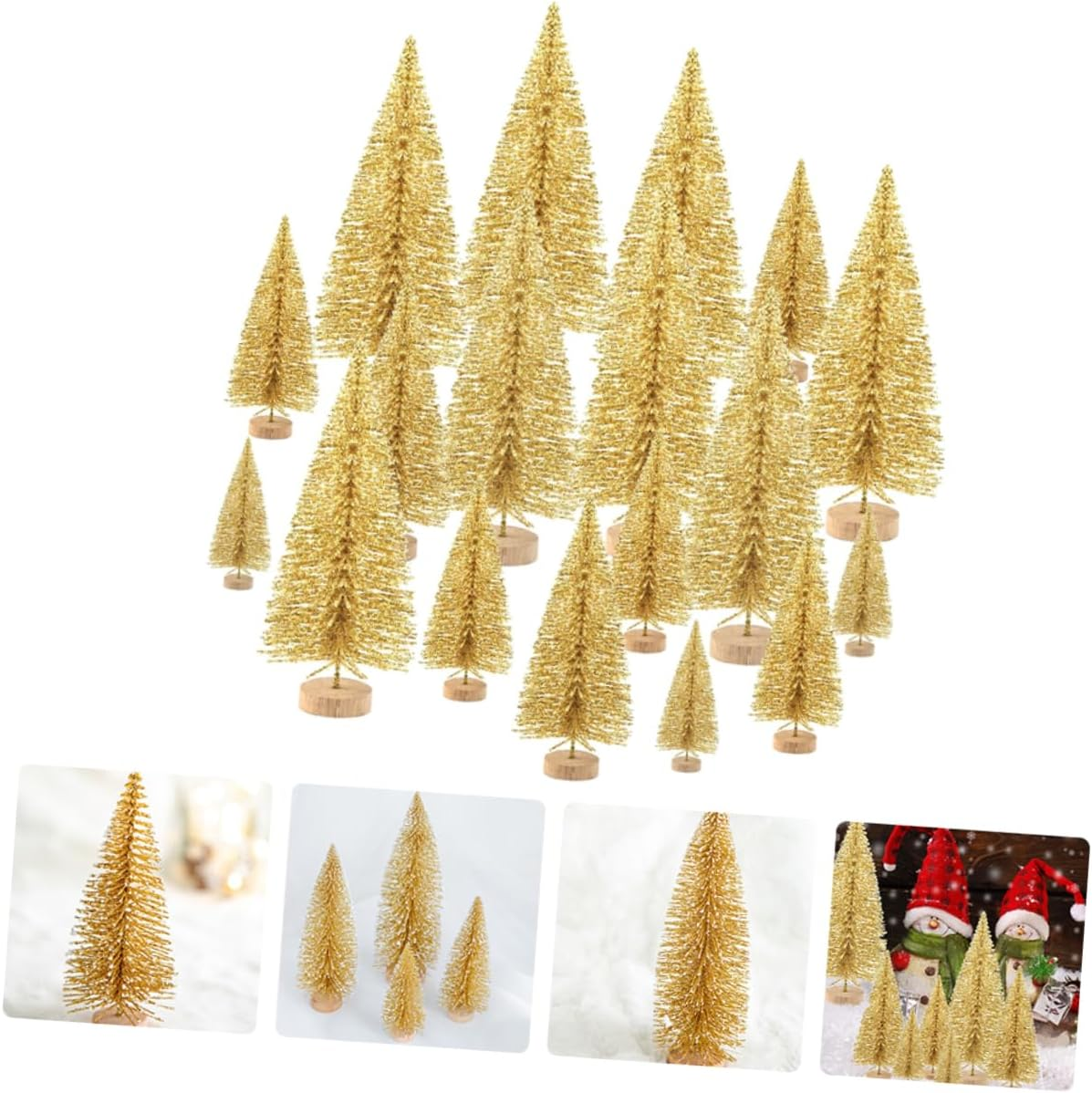 48 Pcs Christmas Tree Ornament Desktop Tree Decoration Christmas Supplies for Indoor Festive Supplies image number 2