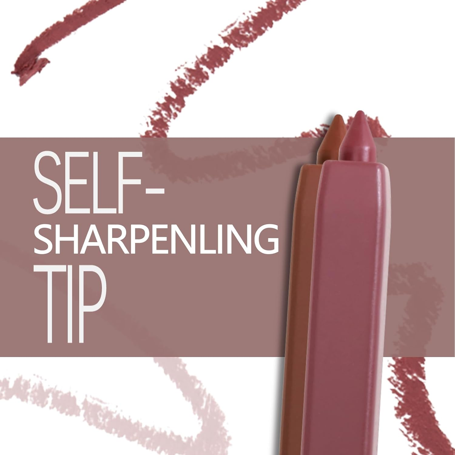 Matte Lip Liner Pencil,Highly Pigmented Retractable Lip Crayon,All Day Wear Nude Lipstick with Sharpener,Waterproof Brown Lipliner image number 4