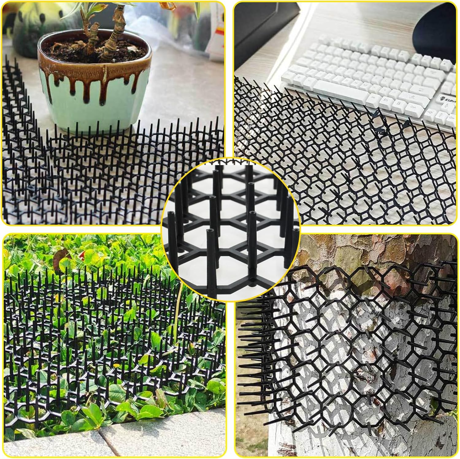 Thorn Grid against Cats, 15 Pieces Cat Mat with Spikes, Thorn Grid, Animal Barrier against Cats, Animal Repellent, Scat Spike, Animal Barrier, Thorn Grid, Cat Repellent for Cats, Rabbits, Birds image number 2