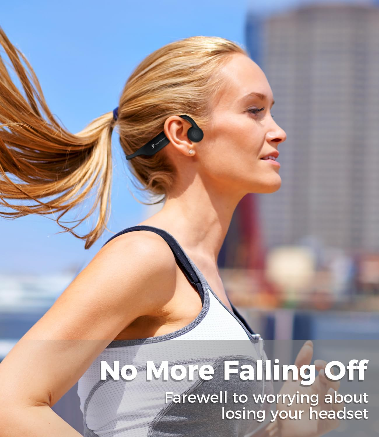 Bone Conduction Headphones Bluetooth, Wireless Running Headphones, Open-Ear Sports Headphones with Mic, Wireless Bluetooth 5.2 IP67 Sweat Resistant for Running, Bicycling, Driving, Workouts, Walking image number 2