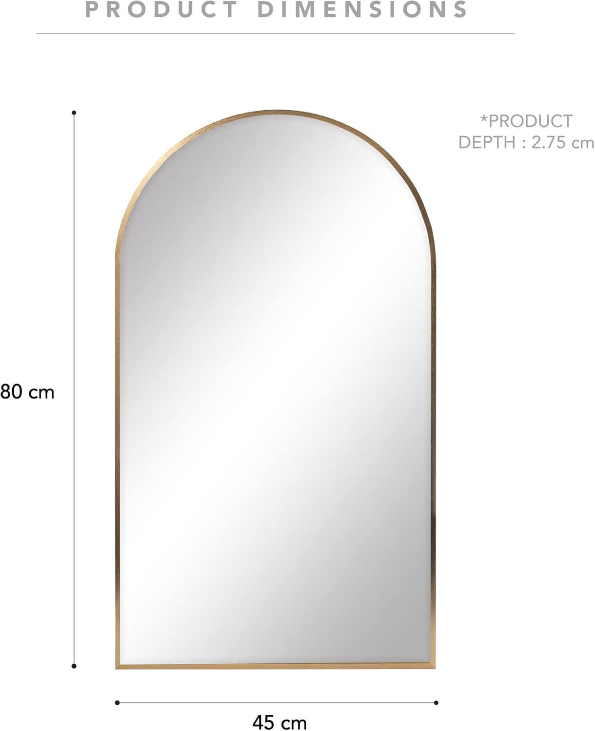 Cooper & Co. 80Cm Naomi Arched Wall Mirror Gold image number 2