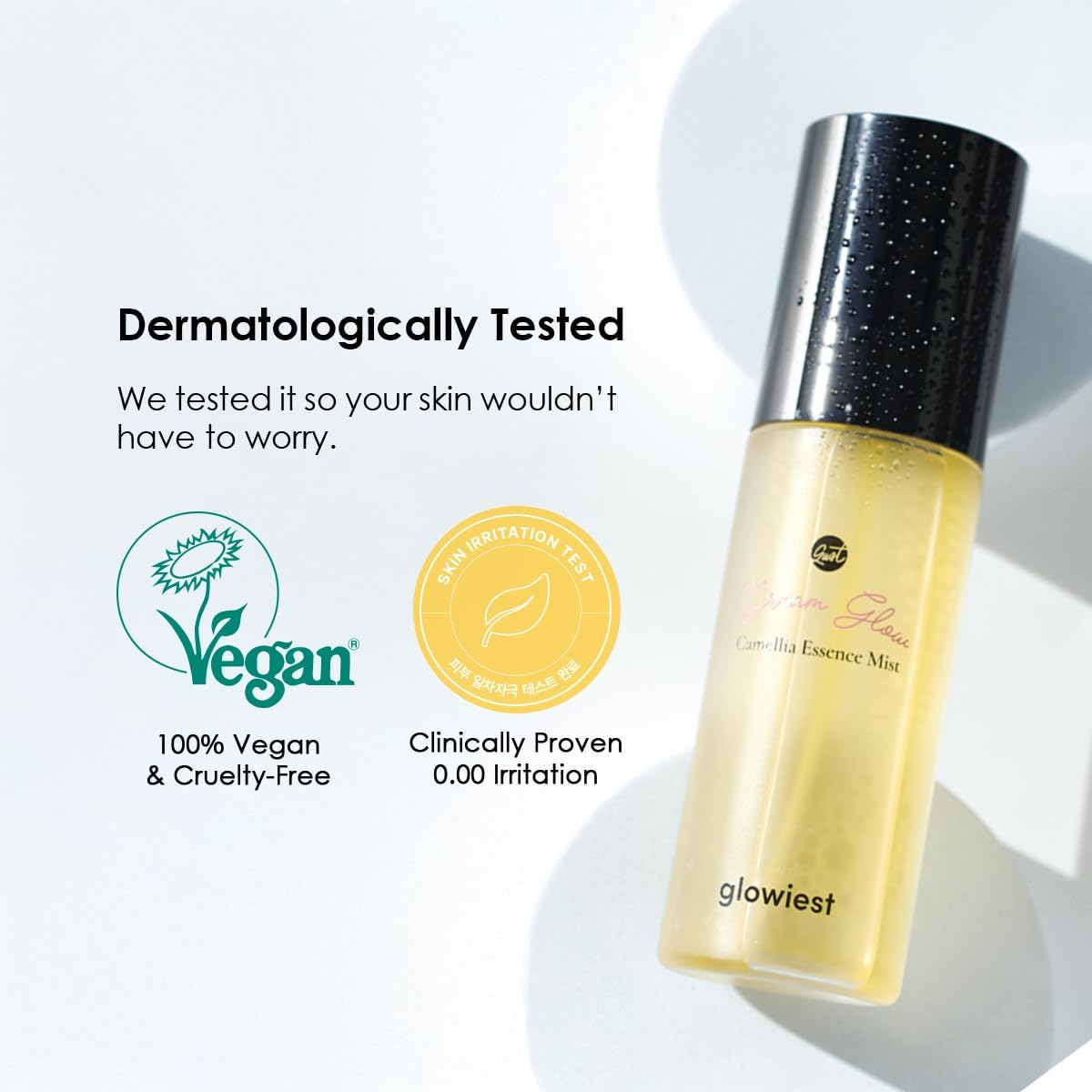 Glowiest Dream Glow Camellia Essence Mist- Glass Skin Hydration & Soothing. Glow-Booster ; All in One Multi Mist+Toner+Serum L 75% Camellia Flower Water (2.70 Fl. Oz (80 Ml)) image number 6