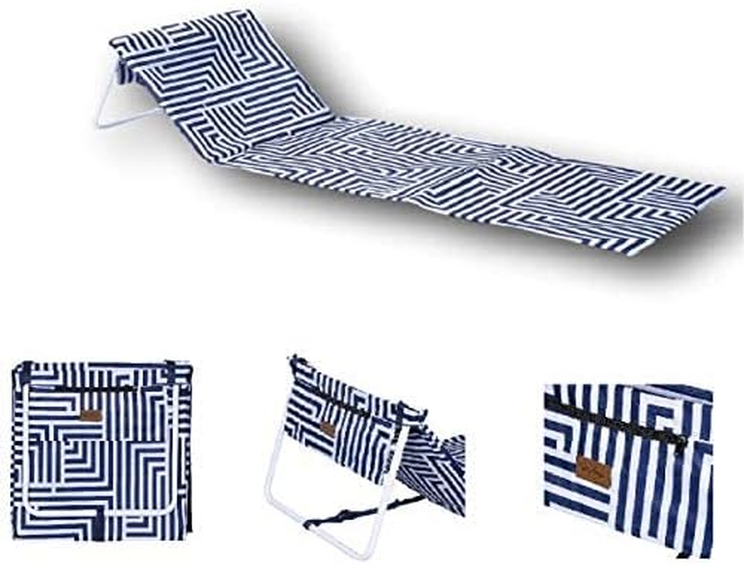Outdoor Portable Folding Chair Beach Mat Ultra Light Fishing Sun Lounger Carry Strap Hotel/Vacation/Holidays/Sunbathing (Makena)