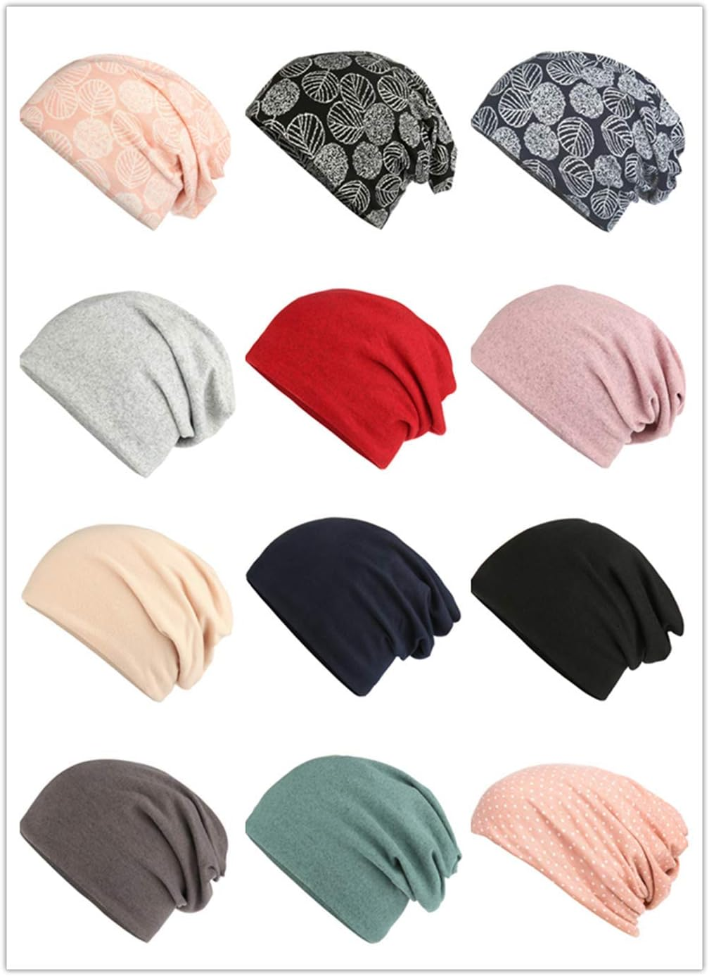HONENNA Flower Printed Cotton Beanie Women Turban Headband Chemo Cap image number 1