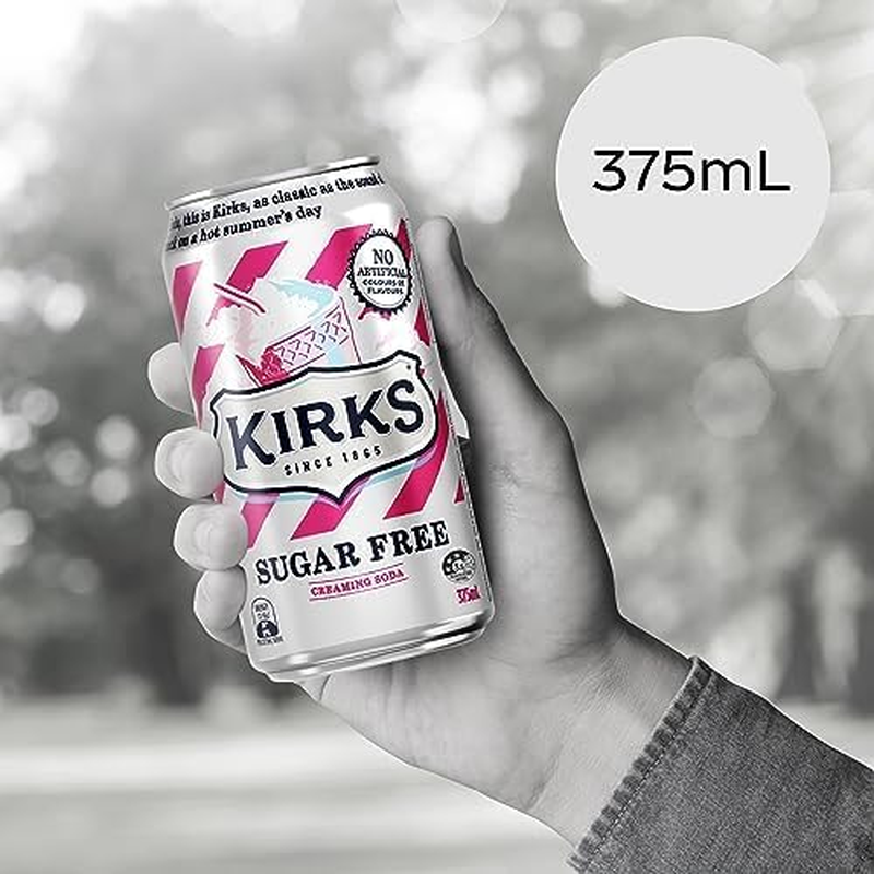 Kirks Creaming Soda Flavour Sugar Free Soft Drink Multipack Cans 20 X 375 Ml (Pack of 2) image number 3