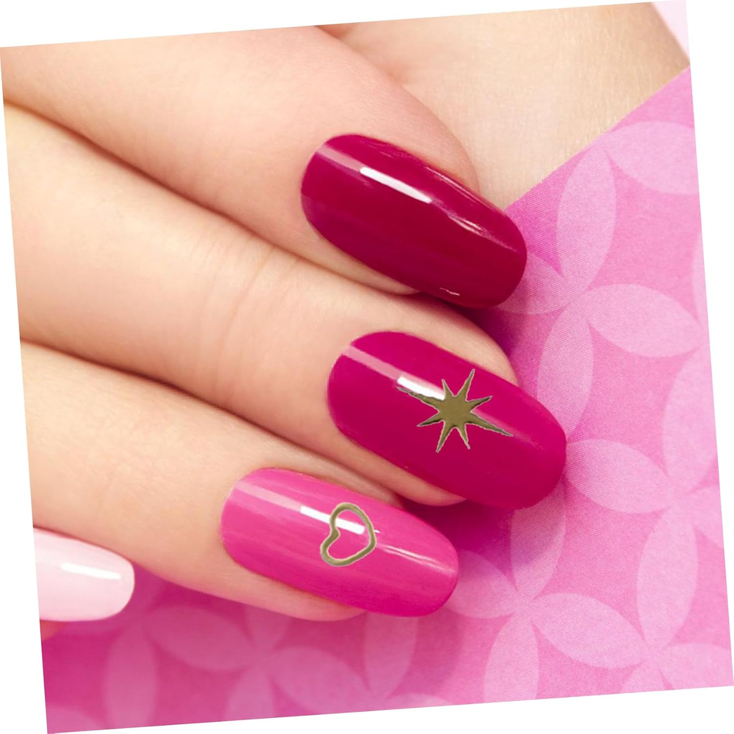 MOTHNUR Gold Nail Art Stickers 10Pcs Mixed Shapes 3D Metallic Manicure Nail Decorations Self-Adhesive for DIY Salon and Home Use Random Style image number 6