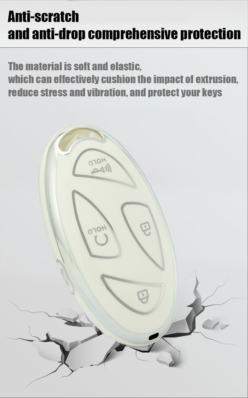 Car Key Fob Cover Case Fit for Hyundai Ioniq 6 Grandeur KONA 2023 Key Protective Cover Keychain Soft TPU Key Holder 5 Button image number 4