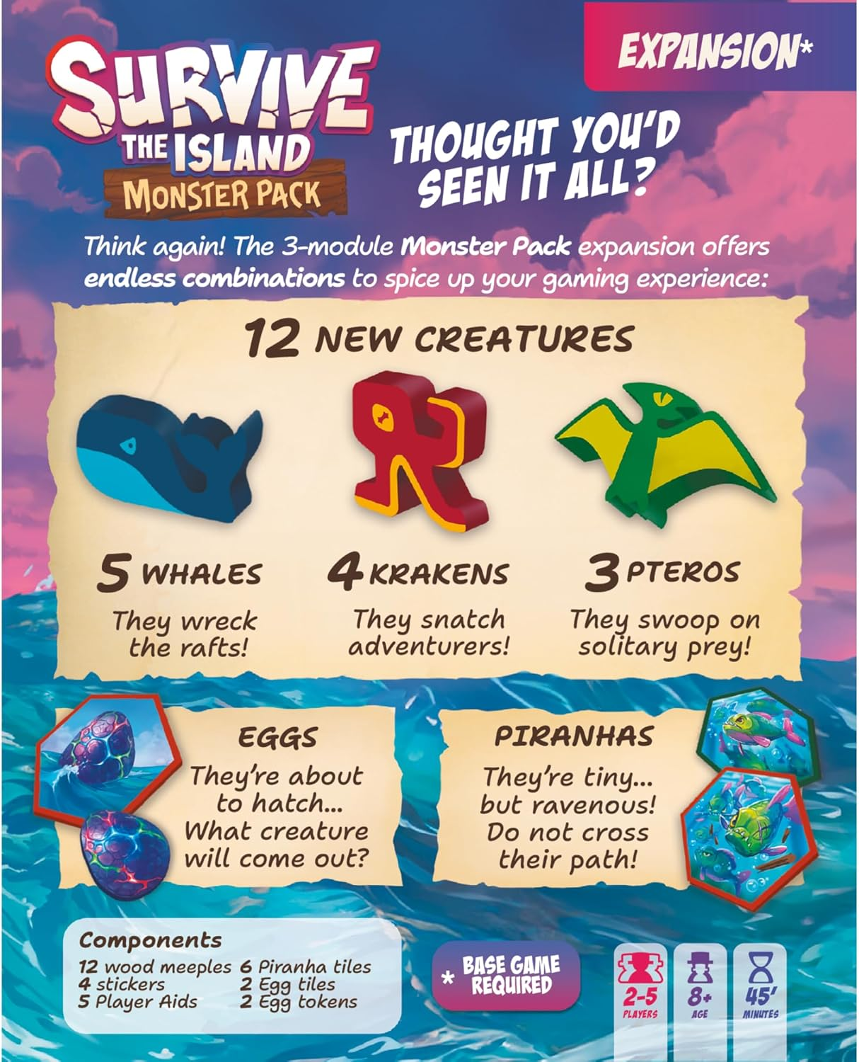 Asmodee | Zygomatic | Survive the Island - Monster Pack Expansion | 2-5 Players, Ages 8+ image number 2