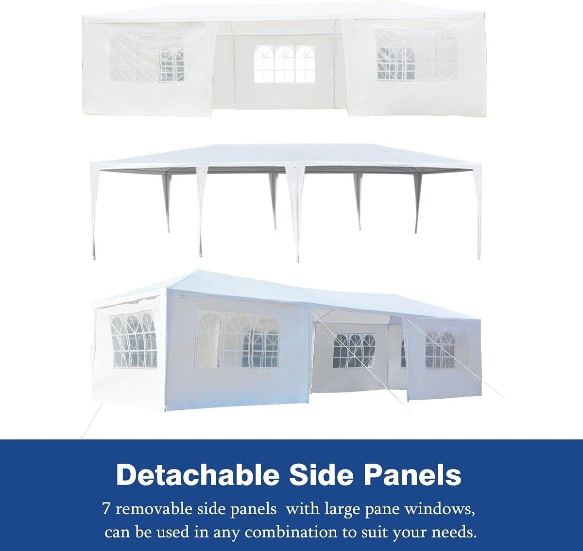 OGL 3X9M Outdoor Gazebo Canopy Camping Party Wedding Tent Garden Waterproof Marquee W/7 Removable Walls image number 2