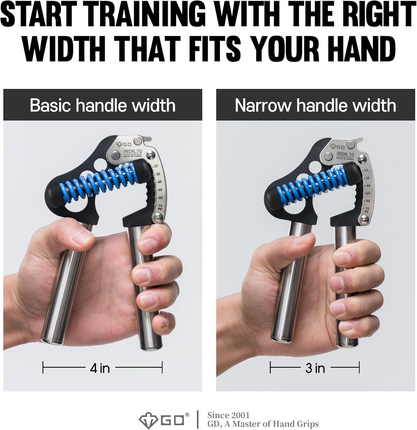 GD Iron Grip 70 Hand Grip Strengthener (Adjustable Hand Grip) Wrist and Forearm Strength Trainer Hand Strengthner image number 5