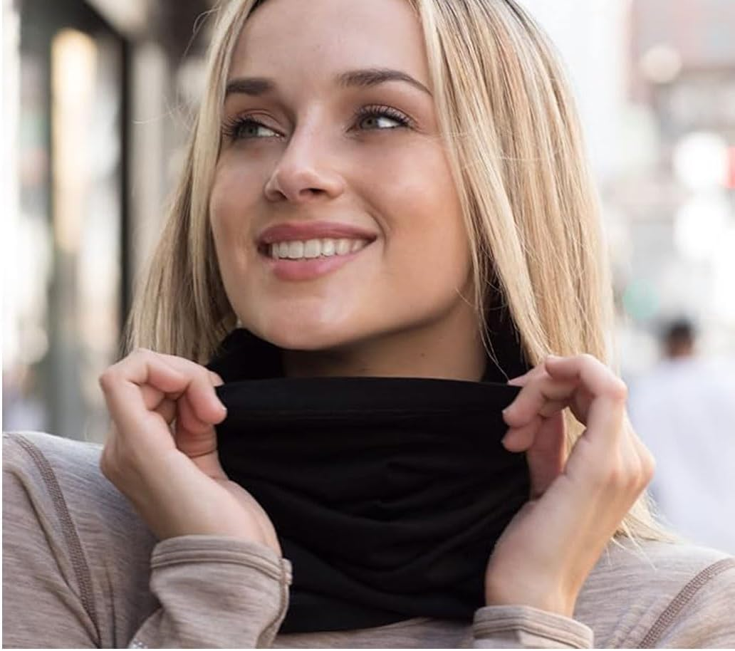 Idopick Ski Neck Gaiter Winter Neck Warmer Infinity Wrap Scarf Head Circle Scarf Continuous Loop for Women and Men - Pink image number 4