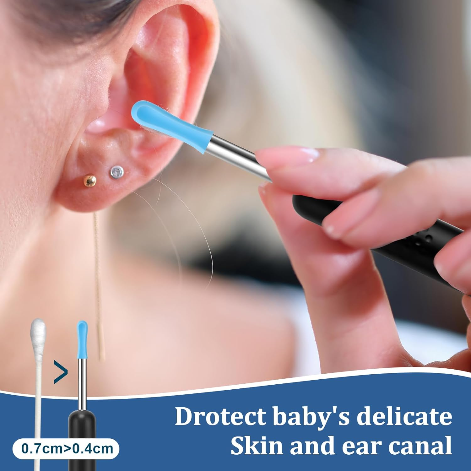 Ear Wax Removal Replacement Tips for Ear Camera 30Pcs Ear Spoons Tips for Wet Dry Ear Wax Cleaning Ear Spoon Accessories Set Reusable Silicone Soft Cleaning Reuse Cap for Teens Adults image number 6