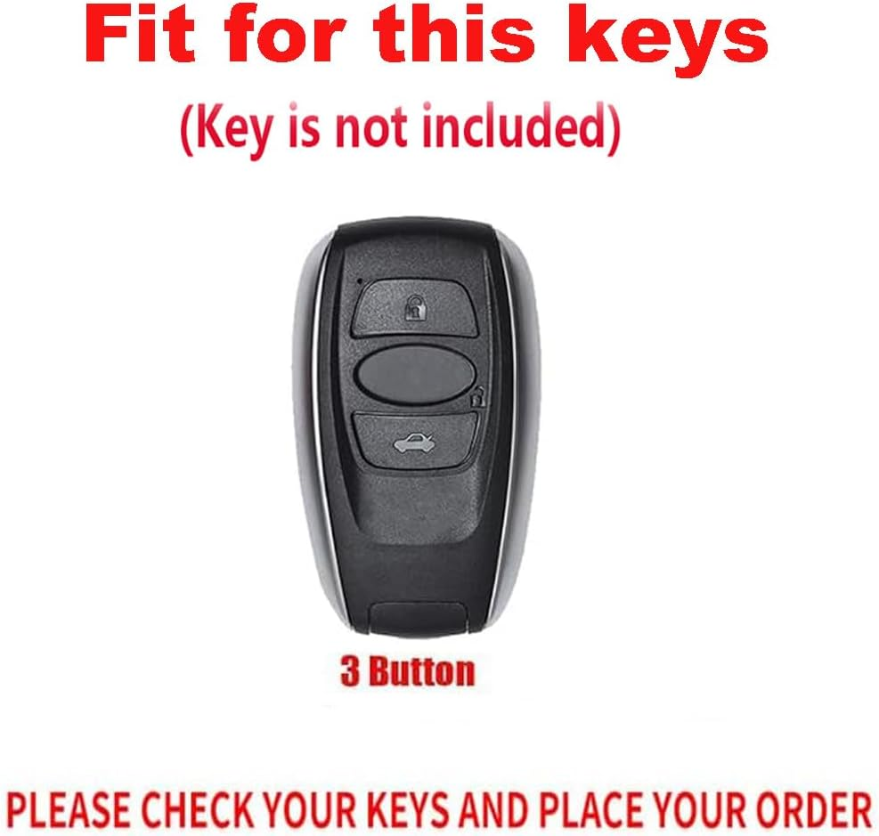 3 Button Genuine Leather Smart Key Fob Skin Cover Case Protector Keyless Fit for Subaru BRZ Impreza STI WRX image number 1