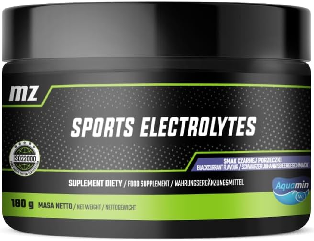Sports Electrolytes Powder 180G - 60 Servings - Vegan and Sugarfree - Boost Hydration and Metabolism - Electrolyte Drink Mix in Blackcurrant Flavour - by MZ image number 1