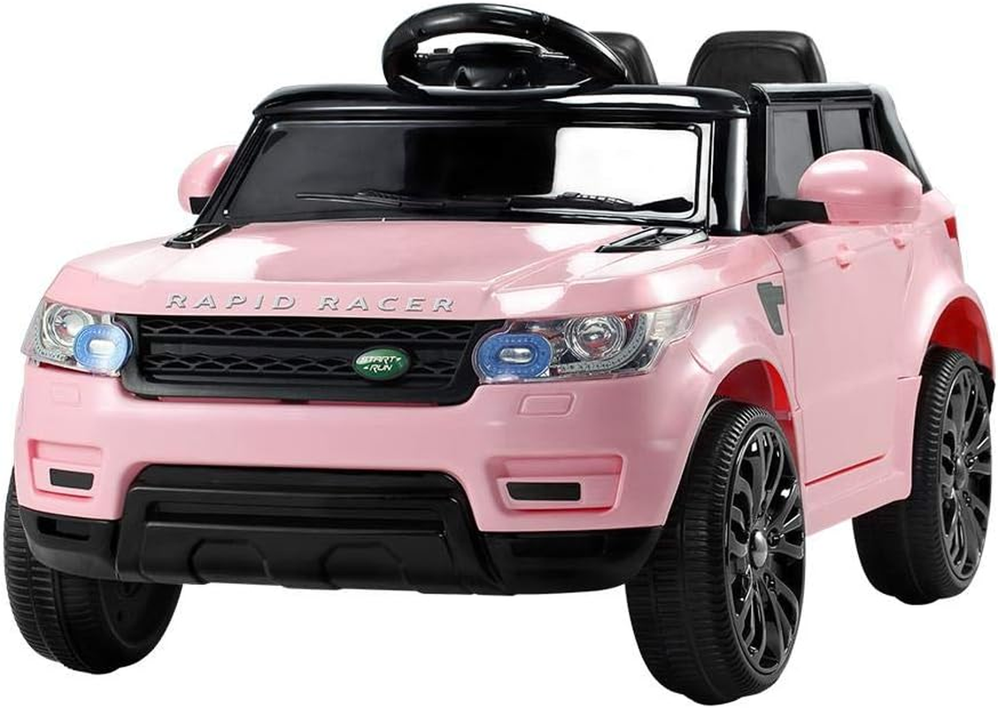 Rigo Kids Ride on Car SUV, Remote Control 6V Battery Horn Headlight Built-In Music 30Kg Capacity Safety Seat Belt Electric Cars Kid Toy Pink