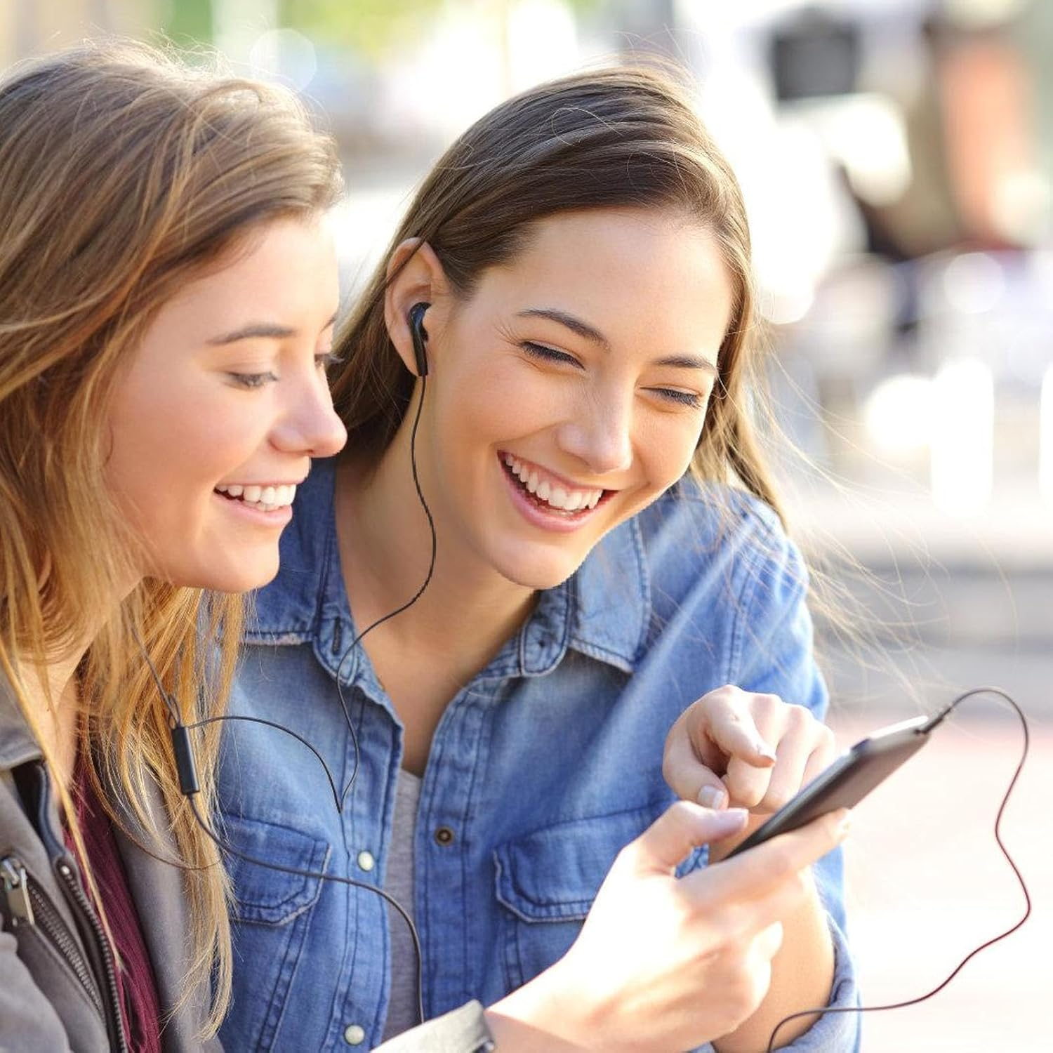 Oxtxuzdm Comfortable in Ear Corded Headsets Clear Voice Call Noise Reductions Ergonomic Design for Workout Jogging Corded Earbuds image number 3