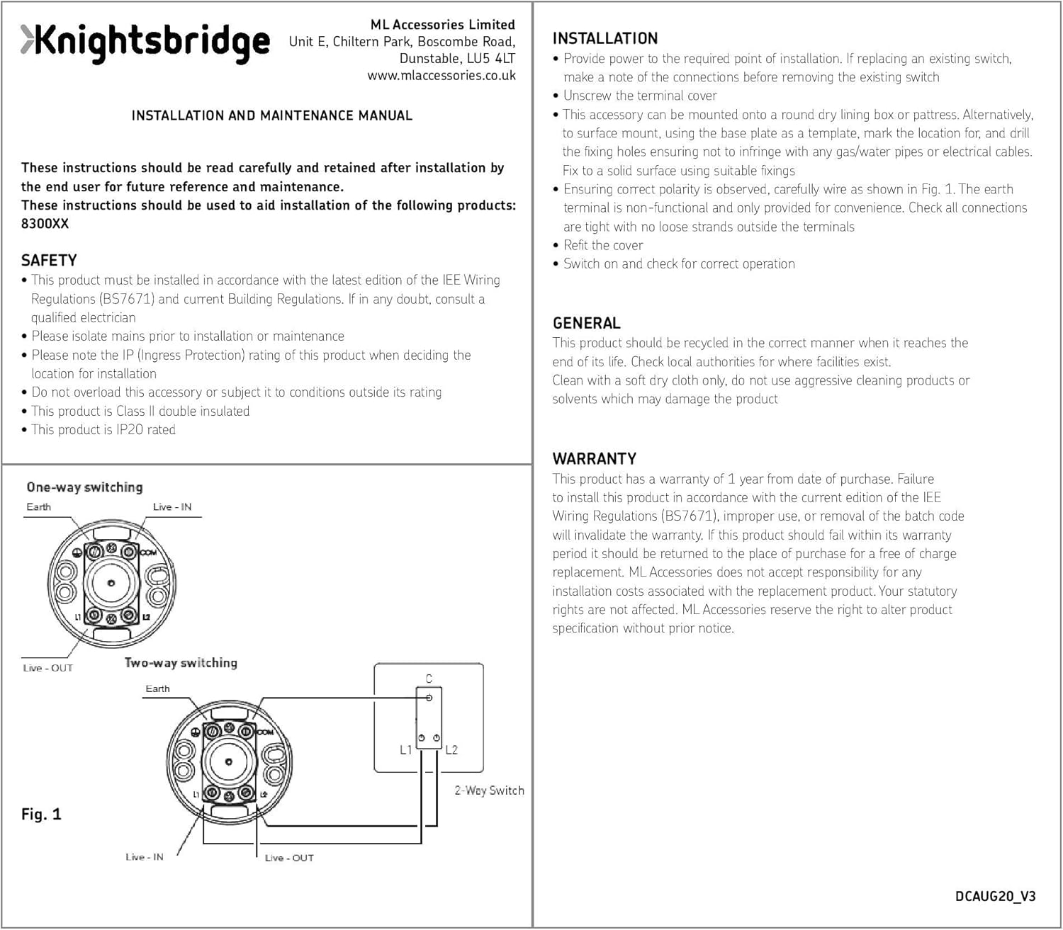 Knightsbridge 8300AB 2 Way Pull Cord Light Switch in Antique Brass, 36.0 Mm*74.0 Mm*74.0 Mm image number 3