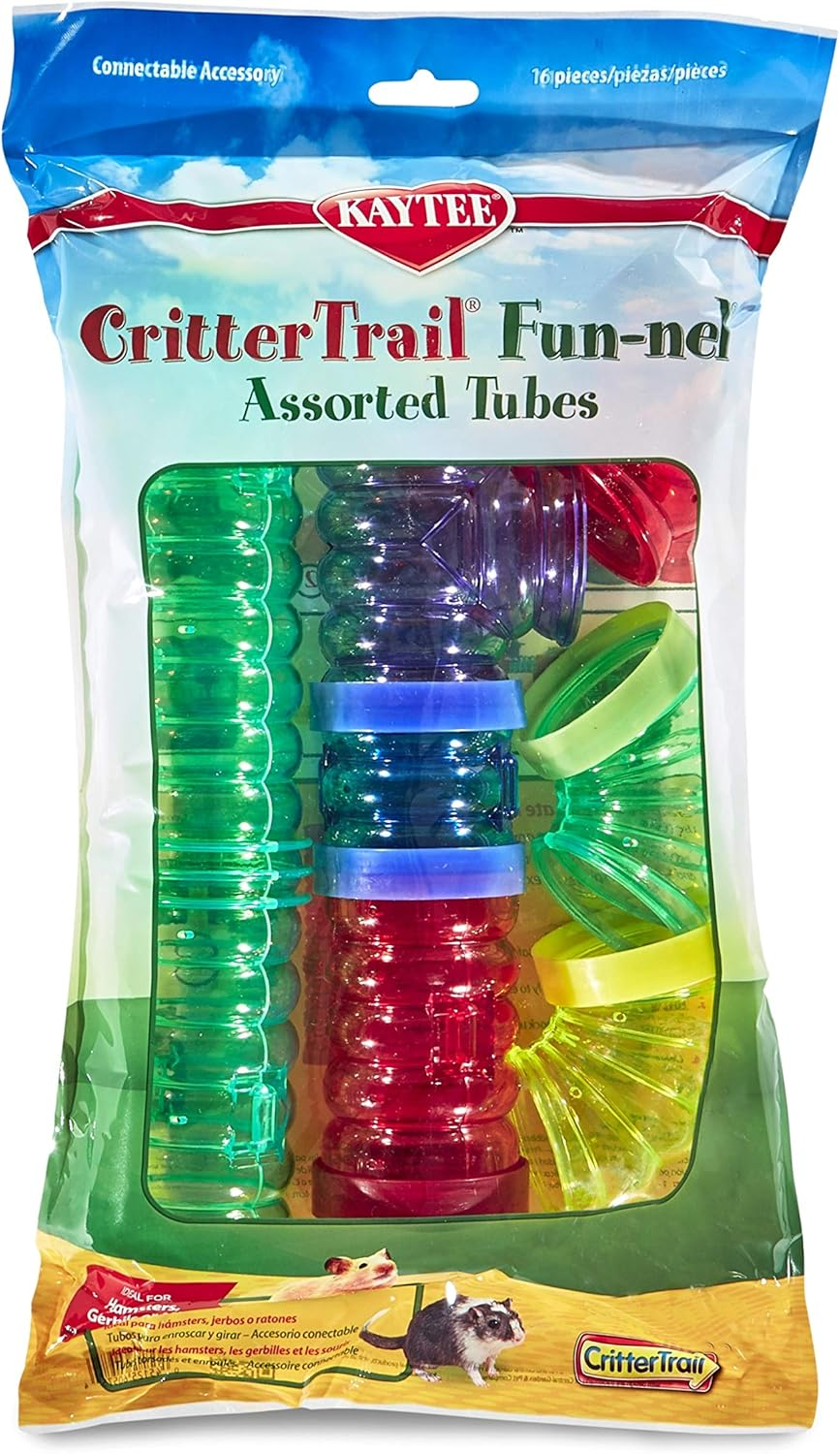 Kaytee Critter Trail Funnel Connectable Colour Tubes, 16 Pieces, Fits All Critter Trail Habitats image number 1