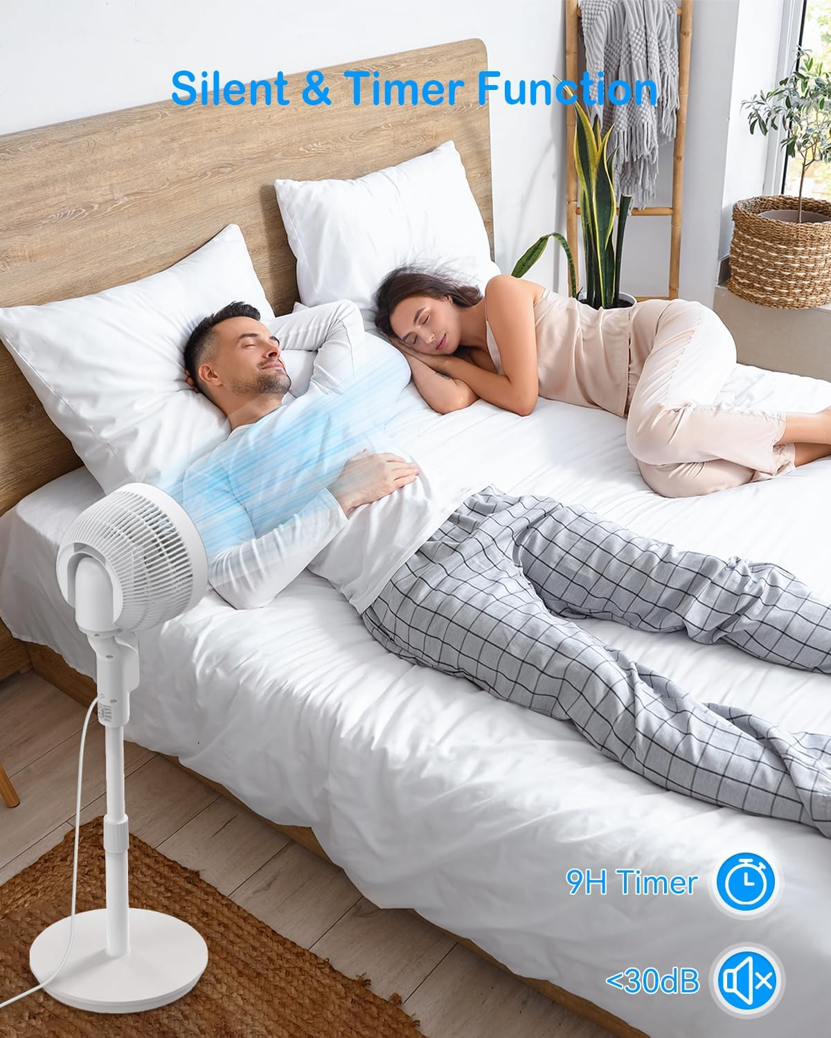 Pedestal Fan, 40'' Oscillating Standing Fan with Remote Control, Adjustable Height Air Circulation Floor Fan, Timer, 6 Speeds Adjustable Stand Fan for Home, Bedroom, Dormitory, Office