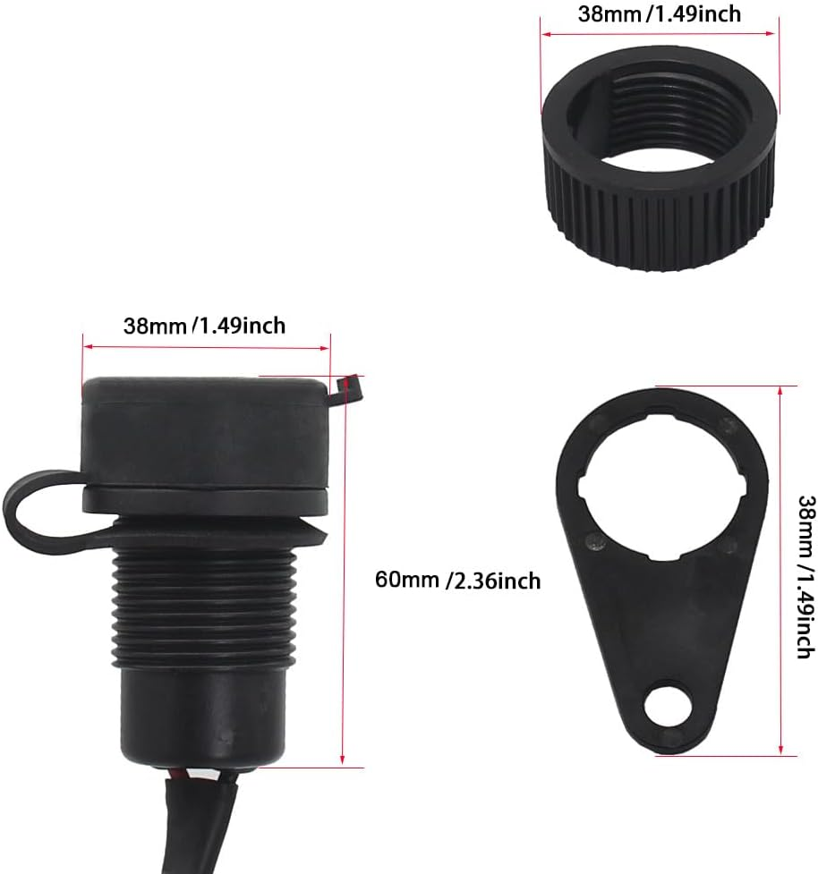 Motorcycle USB Charging Socket Modified USB Chargers Adapter with Dual 5V/2A Port Waterproof Cover Replacement for MT-09 SP MT07 XSR700 image number 3