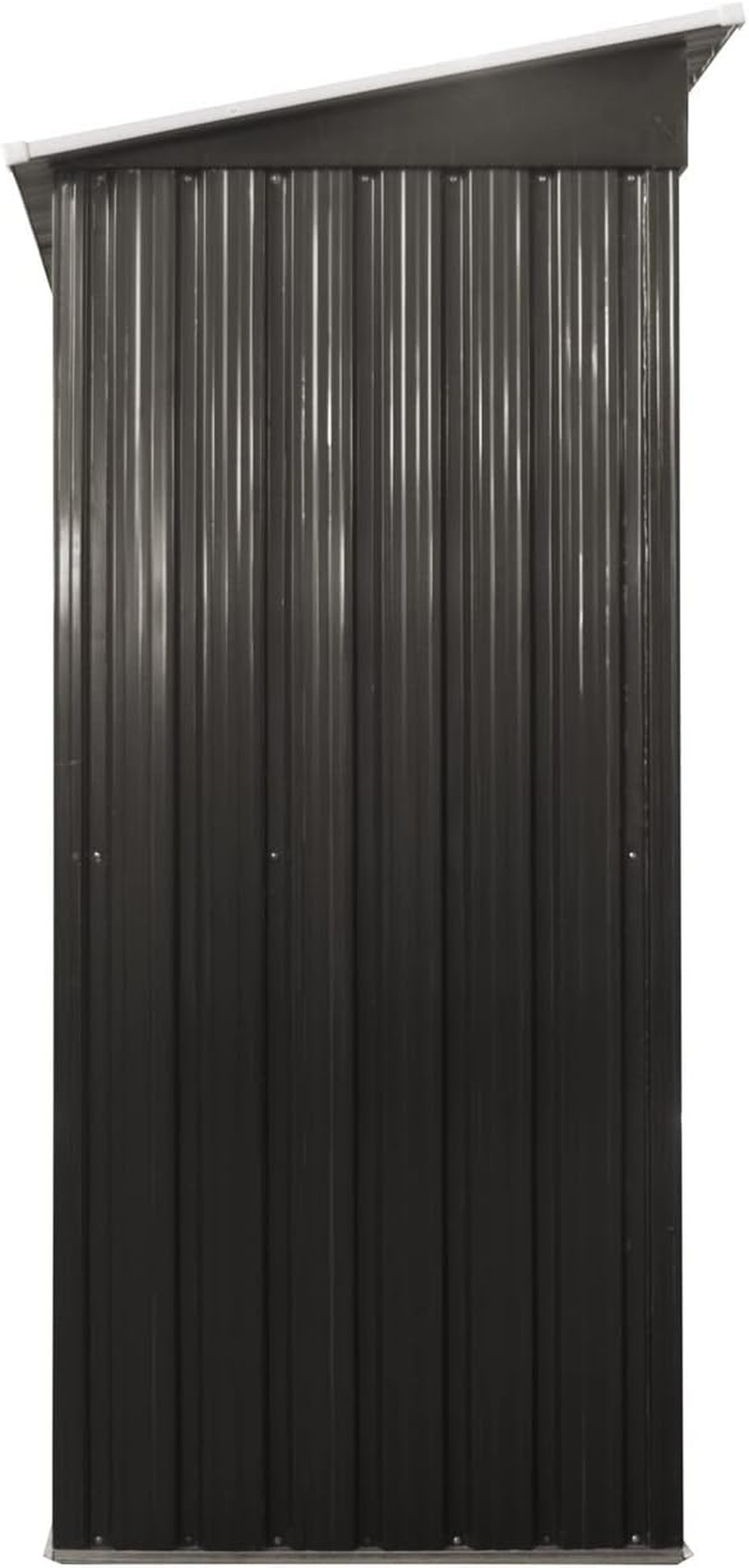 LI LIVSIP Garden Shed - Galvanised Steel Outdoor Storage Shed with Single Slope Roof Sliding Door, Gardening Tools Bikes Storage for Patio Backyard, 162X86X181Cm image number 3