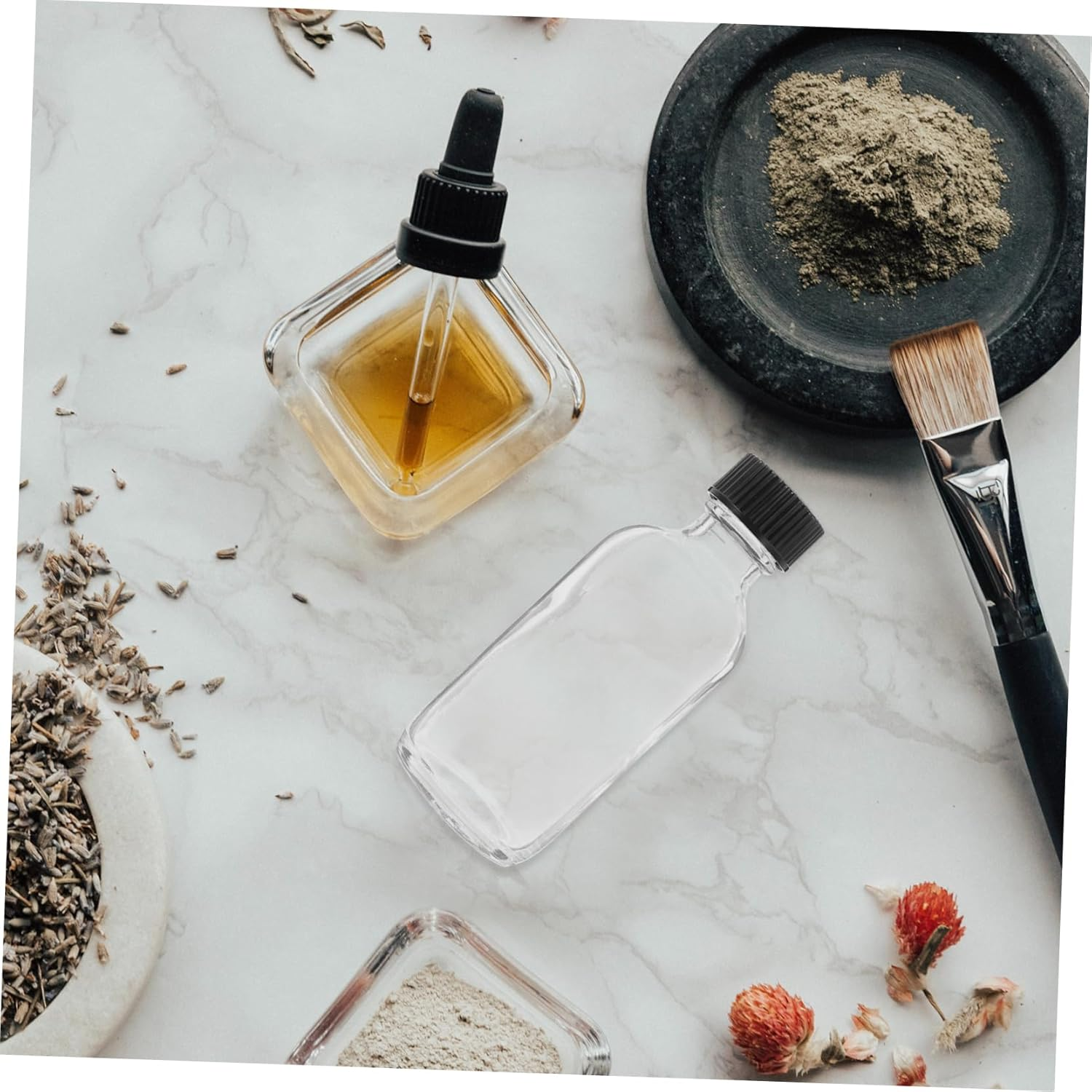 Ciieeo 15Pcs Small Essential Oil Bottles Medicinal Liquid Perfume Sample Bottles Glass Vials for Essential Oil Makeup and Skincare Products image number 2