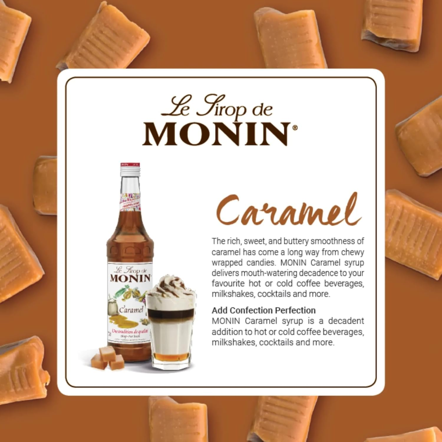 MONIN Syrup Caramel, 700 Ml (Pack of 6) image number 2