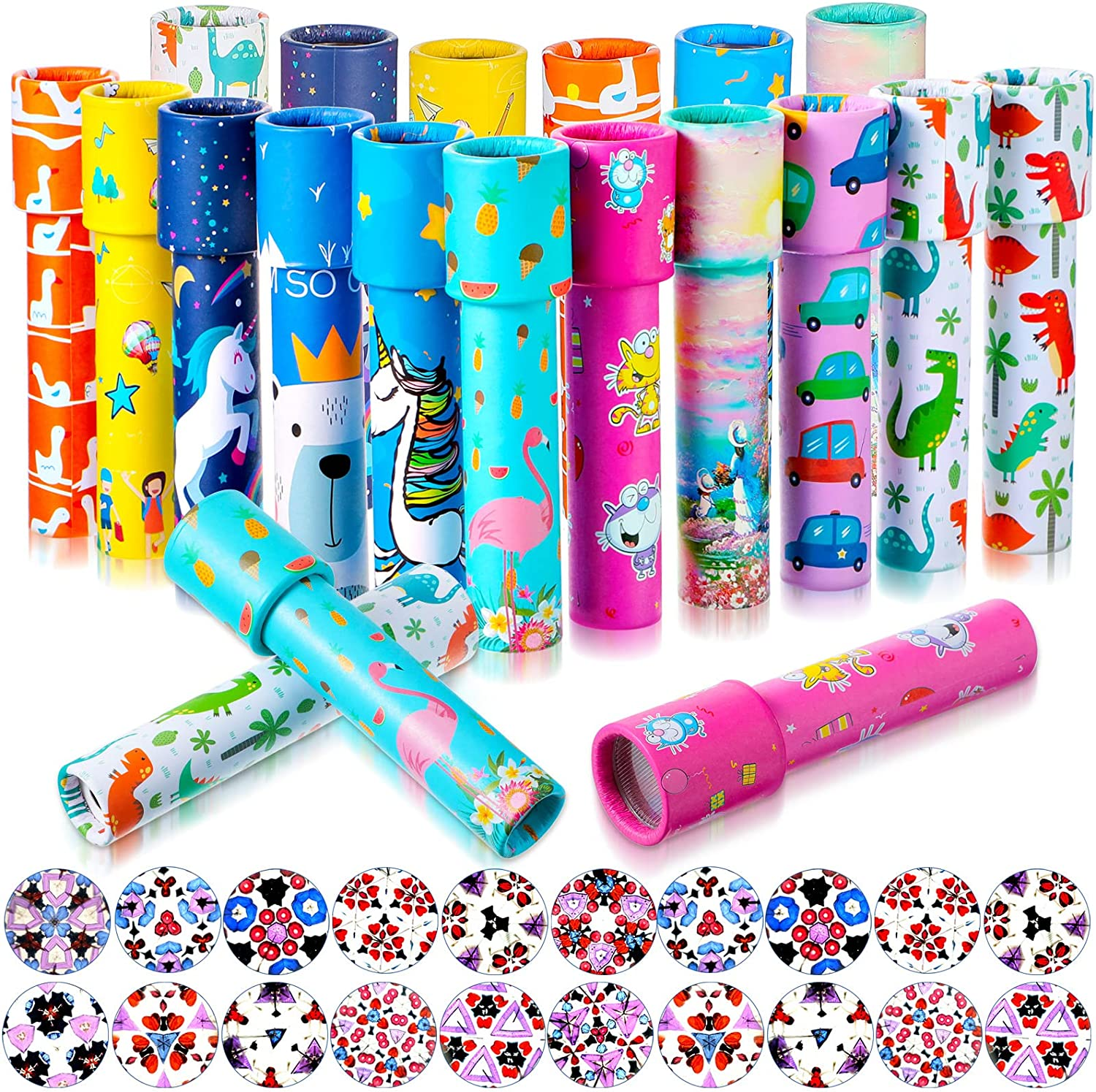 Chivao 20 Pcs Classic Kaleidoscopes Educational Toys for Party Favors Fun Kaleidoscope Toy Stock Stuffers Bag Fillers Birthday School Classroom Prizes, Random Colors (Unicorn) image number 4