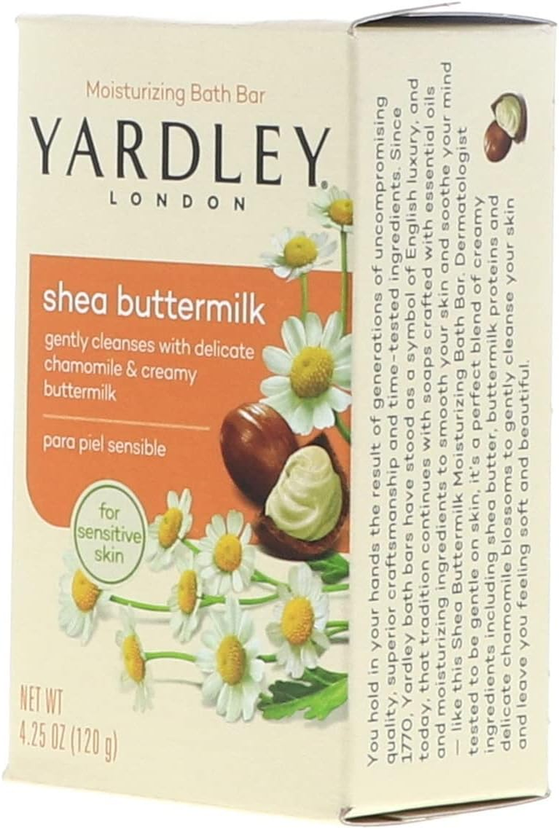 Yardley London Sensitive Skin Shea Buttermilk Bar Soap, 4.25 Oz (Pack of 12) image number 6
