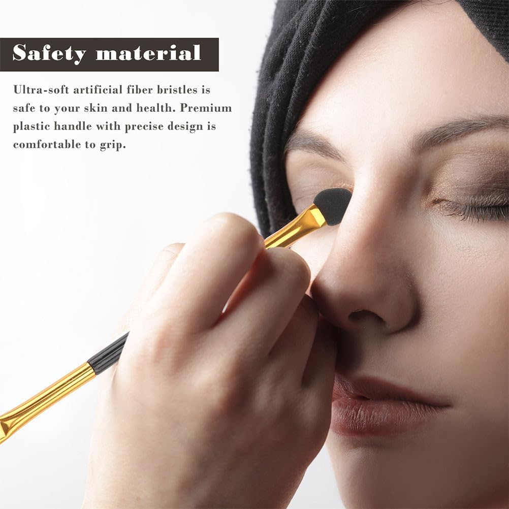 FRCOLOR Double-Ended Eyeshadow Brush Lightweight Portable Makeup Brush for Precise Eye Shadow Application Travel Friendly Cosmetic Tool image number 6