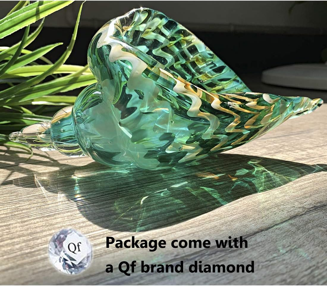 Qf Hand Blown Seashell, Beautiful Home Decor, Handmade Glass Art, Glass Conch image number 3