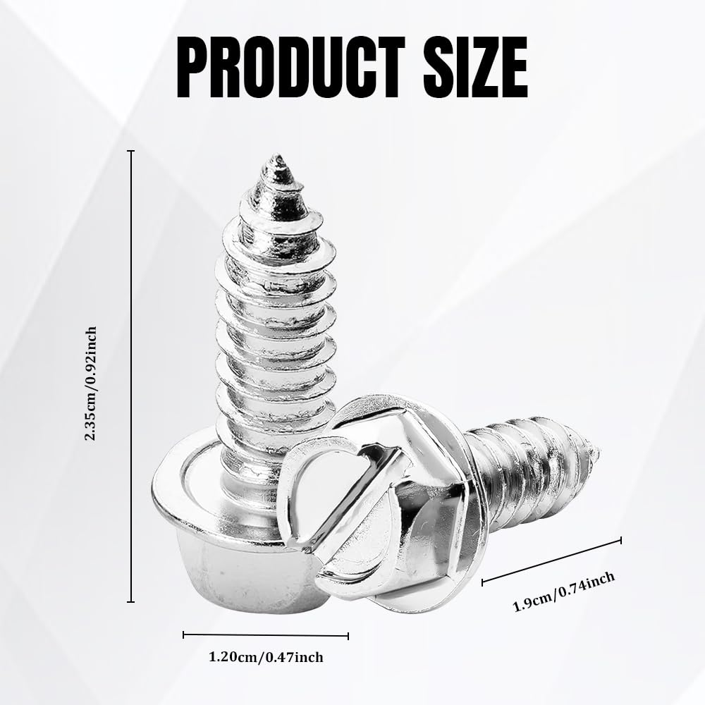 Deemars 8PCS License Plate Screws, License Plate Fasteners, Rust-Proof & Anti-Rattle License Plates Bolts, Automotive Accessories Licenses Plate Stainless Steel Bolts Set for Vehicles (Silver-8Pcs) - Black-4Pcs image number 3