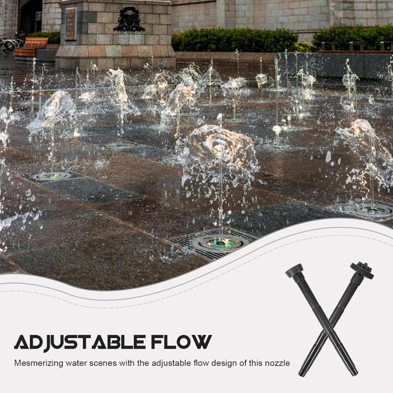 SUPVOX 1 Set Plastic Garden Waterfall Fountain Nozzle Head Set, Water Fountain Nozzle Small Pool Sprayer Small Pool Sprayer for Garden Ponds Tabletop Fish Ponds S image number 5