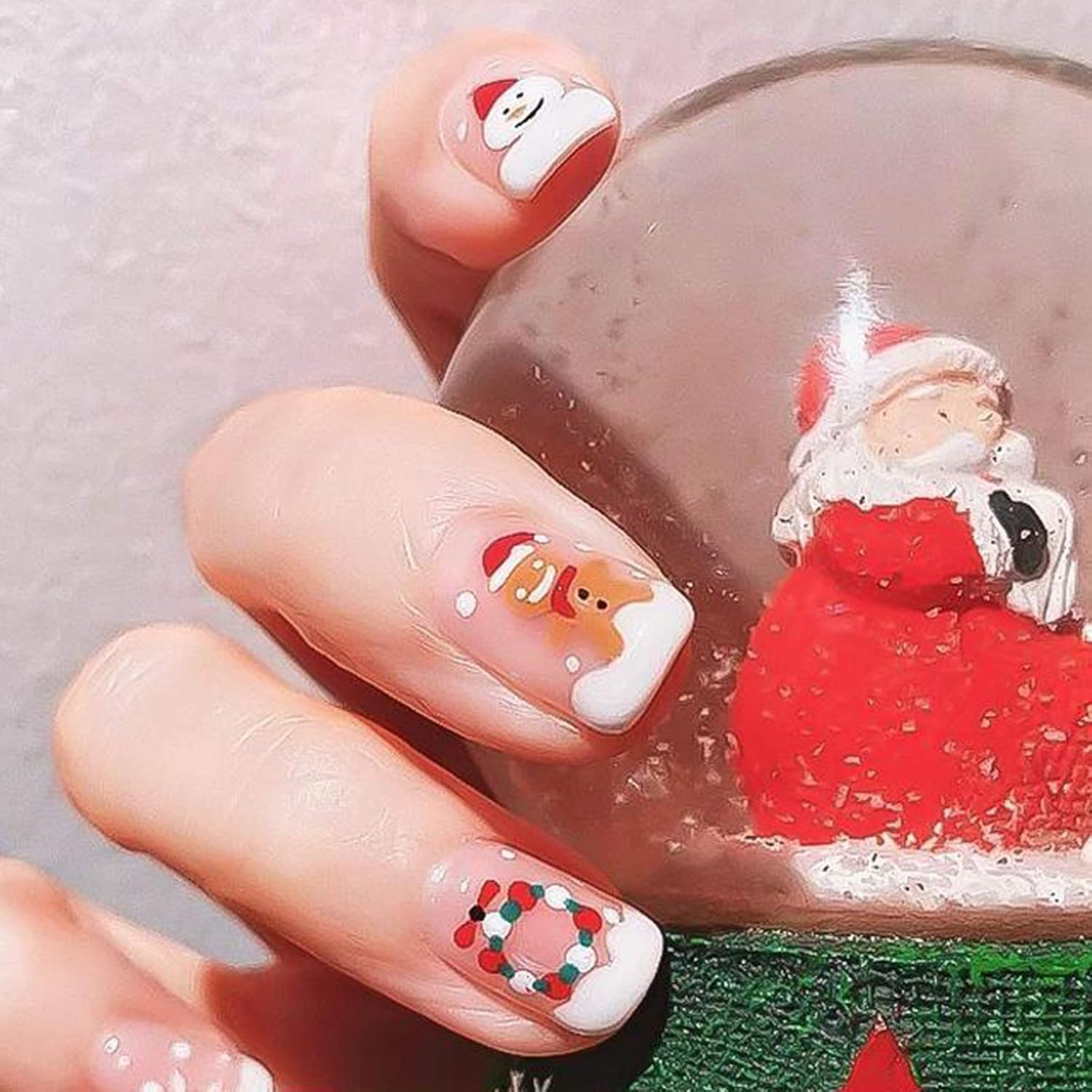 Kowaku 1 Sheet Christmas Snowflakes Snowman X-Mas Nail Stickers - Style 1