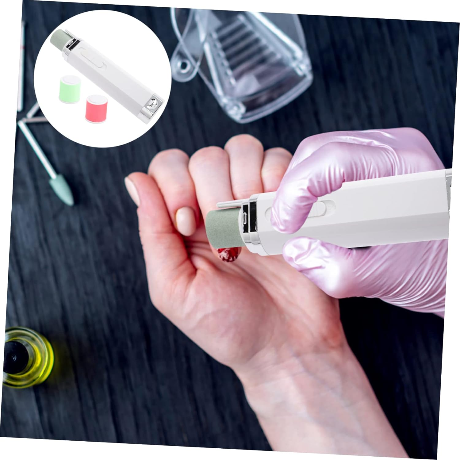 LOLIPPYY Electric Nail Drill Machine for Manicure Pedicure Portable Polishing Tool with Long Usage Life for Home Travel for Nails image number 3