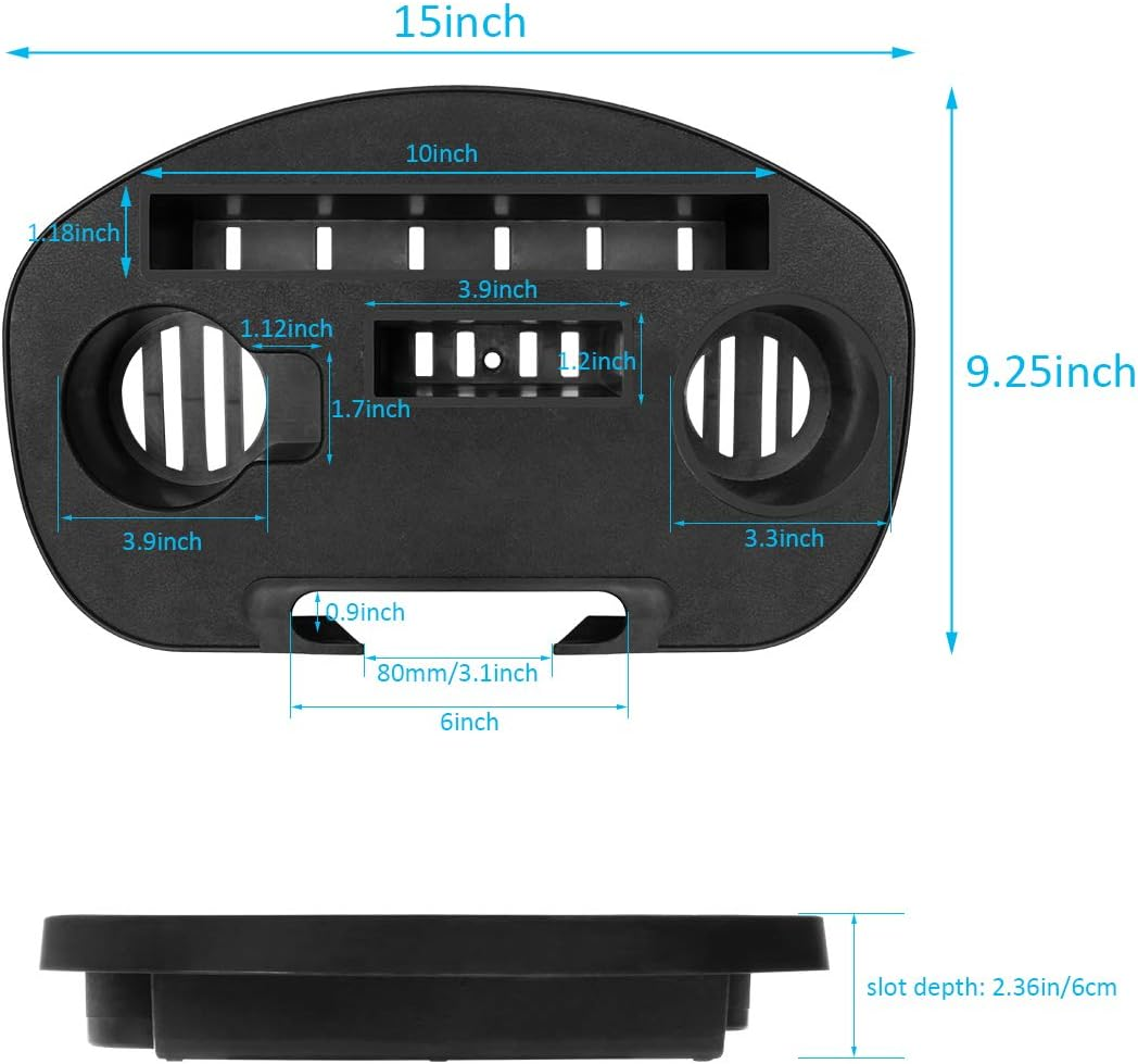 Coolrunner Zero Gravity Chair Cup Holder, Zero Gravity Chair Tray with Mobile Device Slot, Snack Tray, and Water Cups, Universal Recliners Cup Holder Tray for Fold Lounge Chairs (Black) image number 5