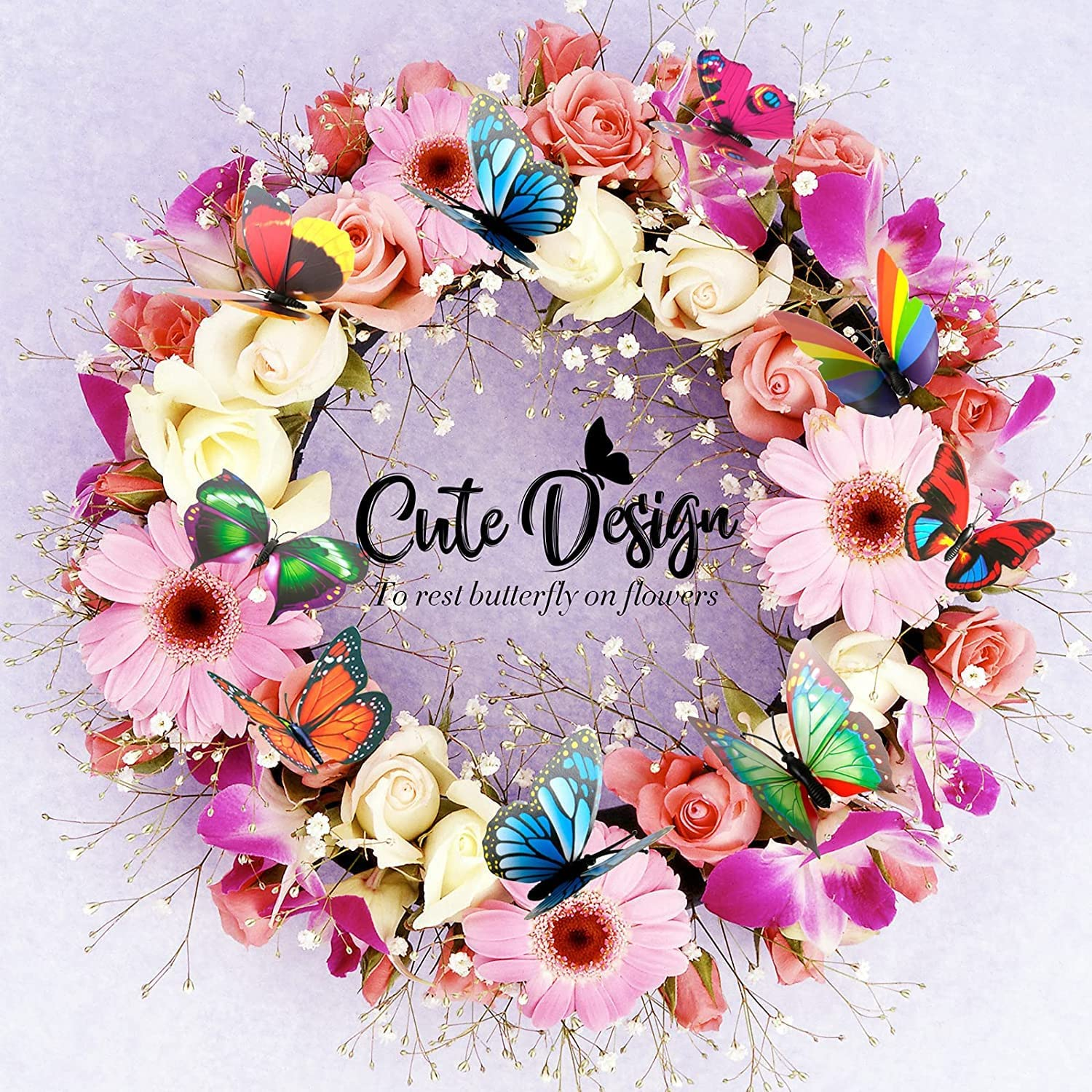 100 Pcs Butterfly Stakes, Waterproof Butterflies Stakes Garden Ornaments & Patio Decor Butterfly Party Supplies Yard Stakes Decorative for Outdoor Christmas Decorations image number 2