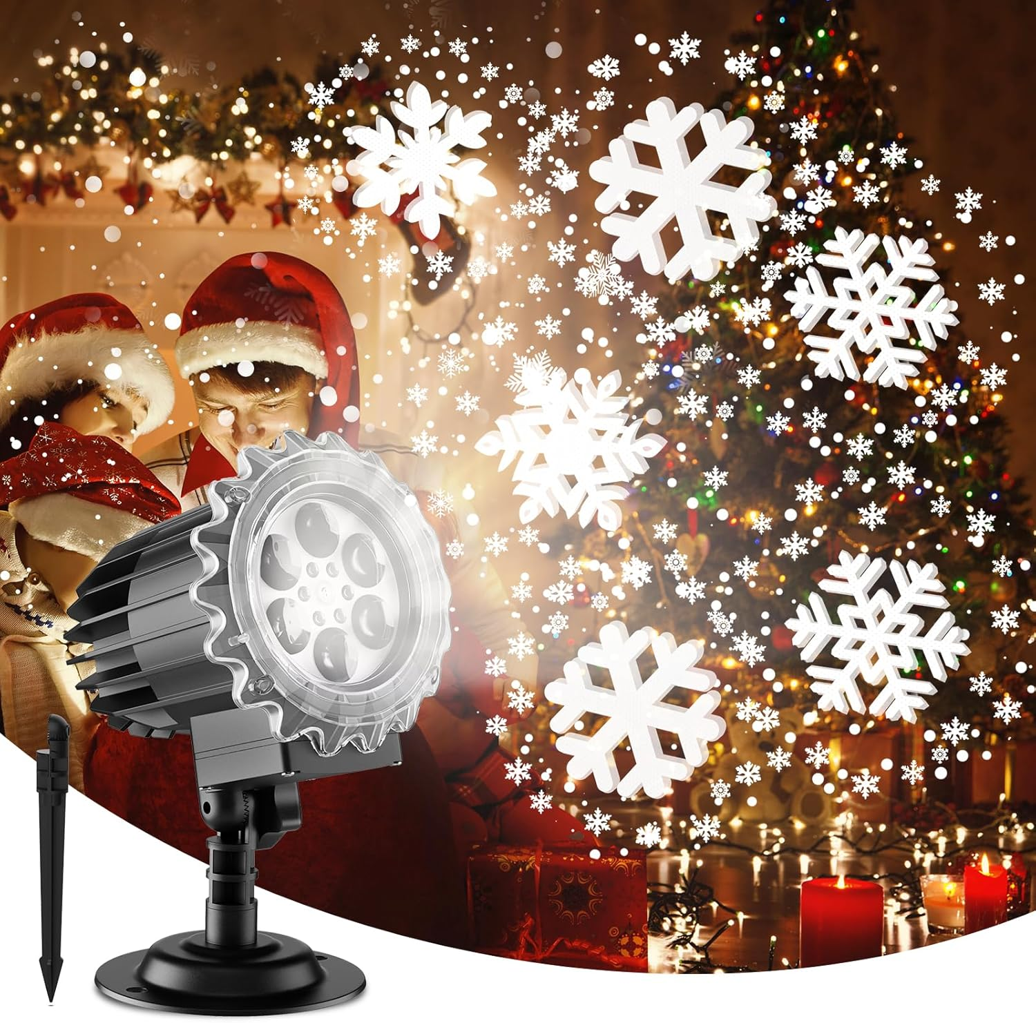 LED Christmas Floodlight, Snowflakes, Outdoor Light, IP65 Waterproof, Great for Christmas, New Year, Party image number 3