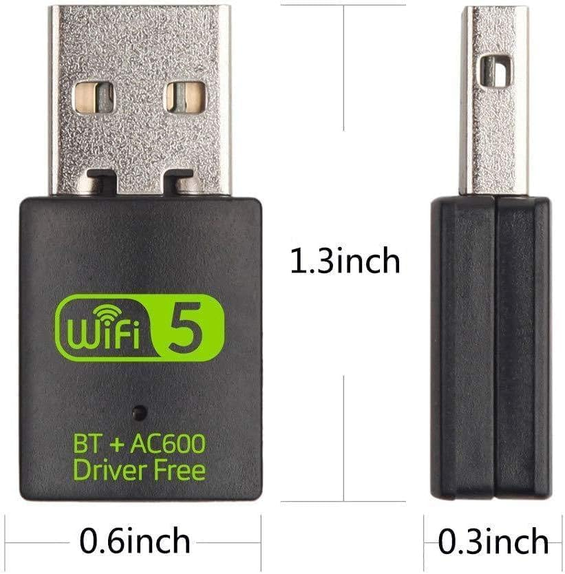 Bluetooth Dongle, WLAN USB Stick 600Mbps USB Wifi Bluetooth Adapter PC Dual Band 2.4Ghz/5Ghz Wireless Wi-Fi Network Card image number 5