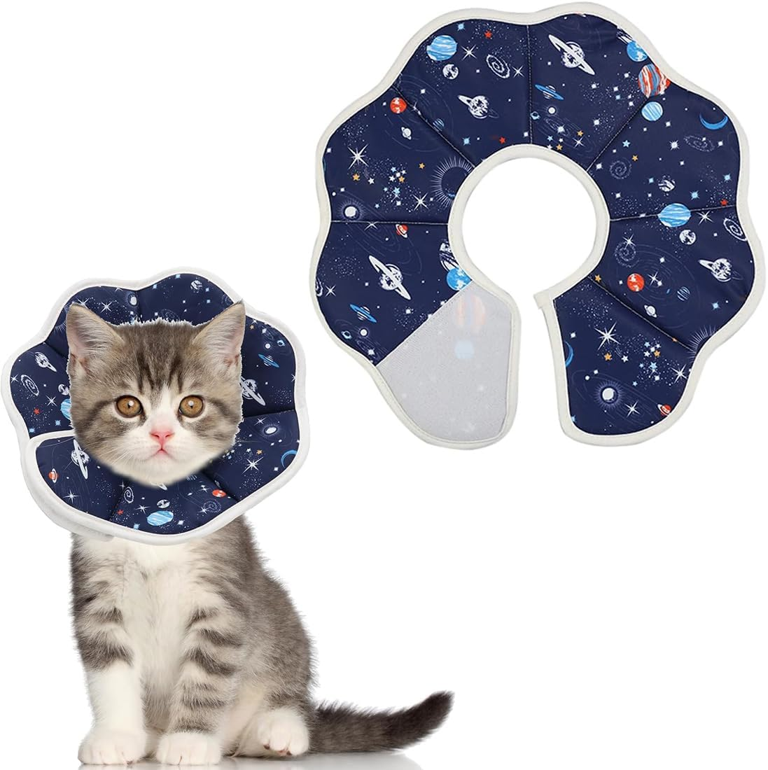 Cat Collar, Adjustable from 16-23 Cm, Cat Collar, Adjustable Recovery Collar, Soft Protective Collar, Cone Collar, Adjustable Recovery Collar, for Puppies, Small Dogs and Cats image number 2